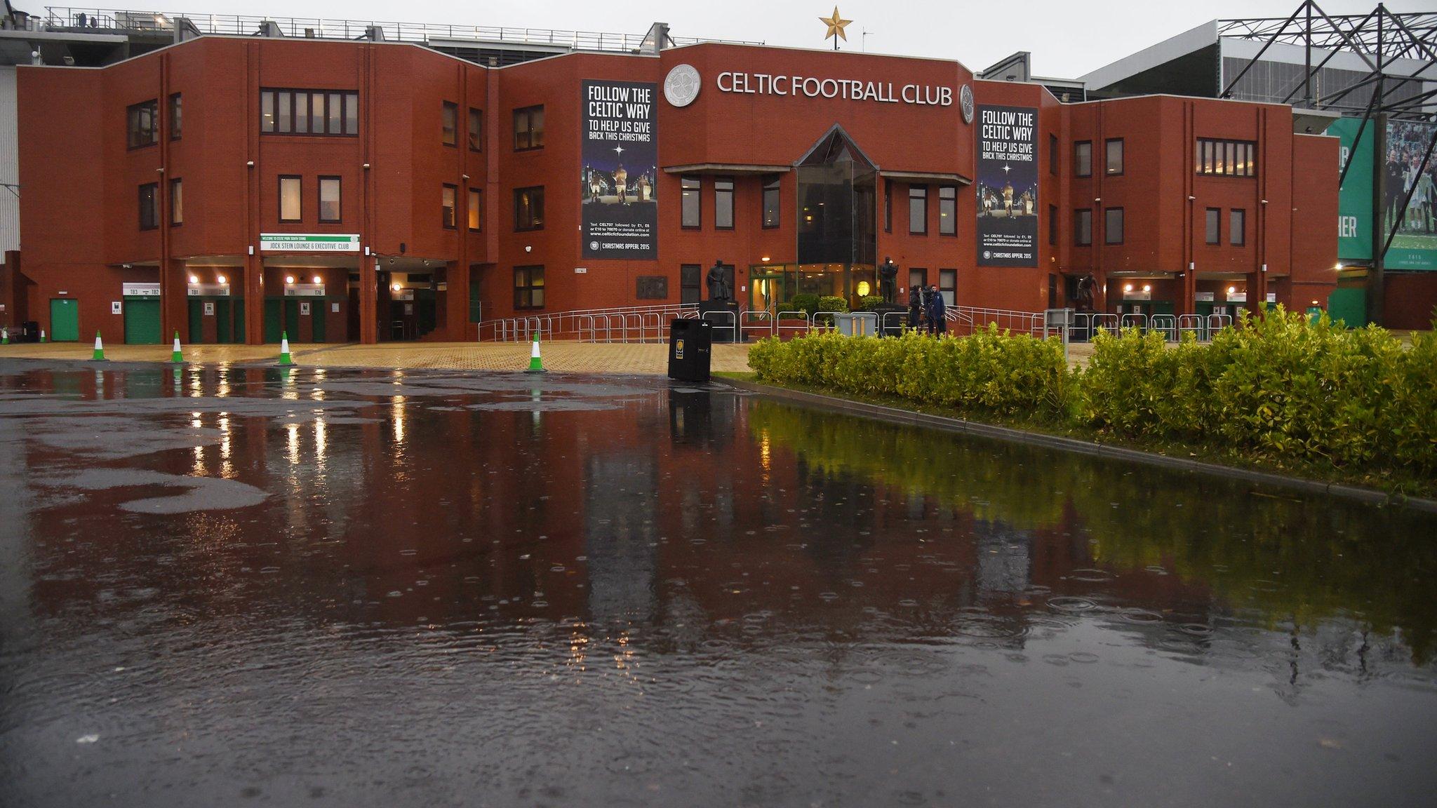 Soggy scenes outside Celtic Park