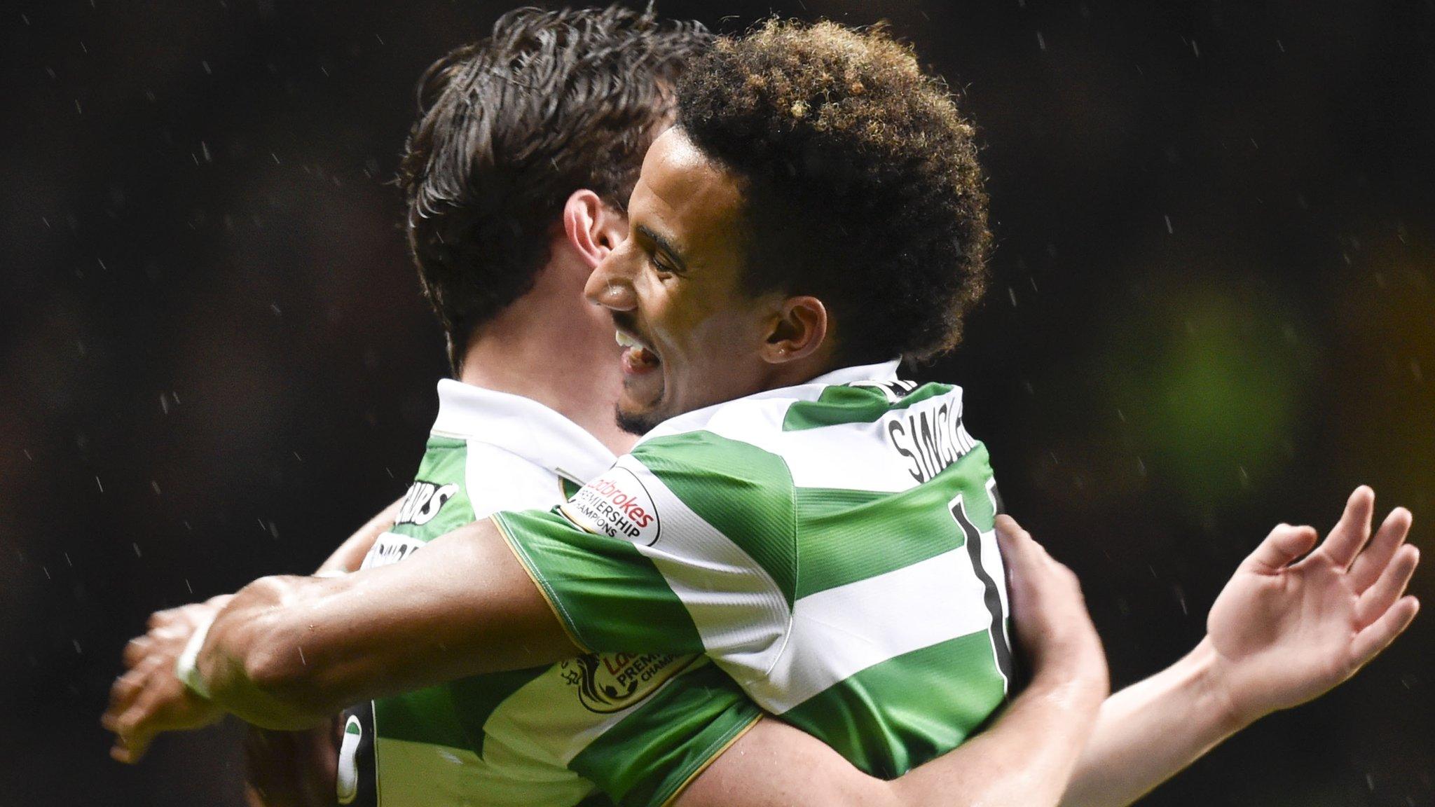 Celtic's Liam Henderson and Scott Sinclair celebrate