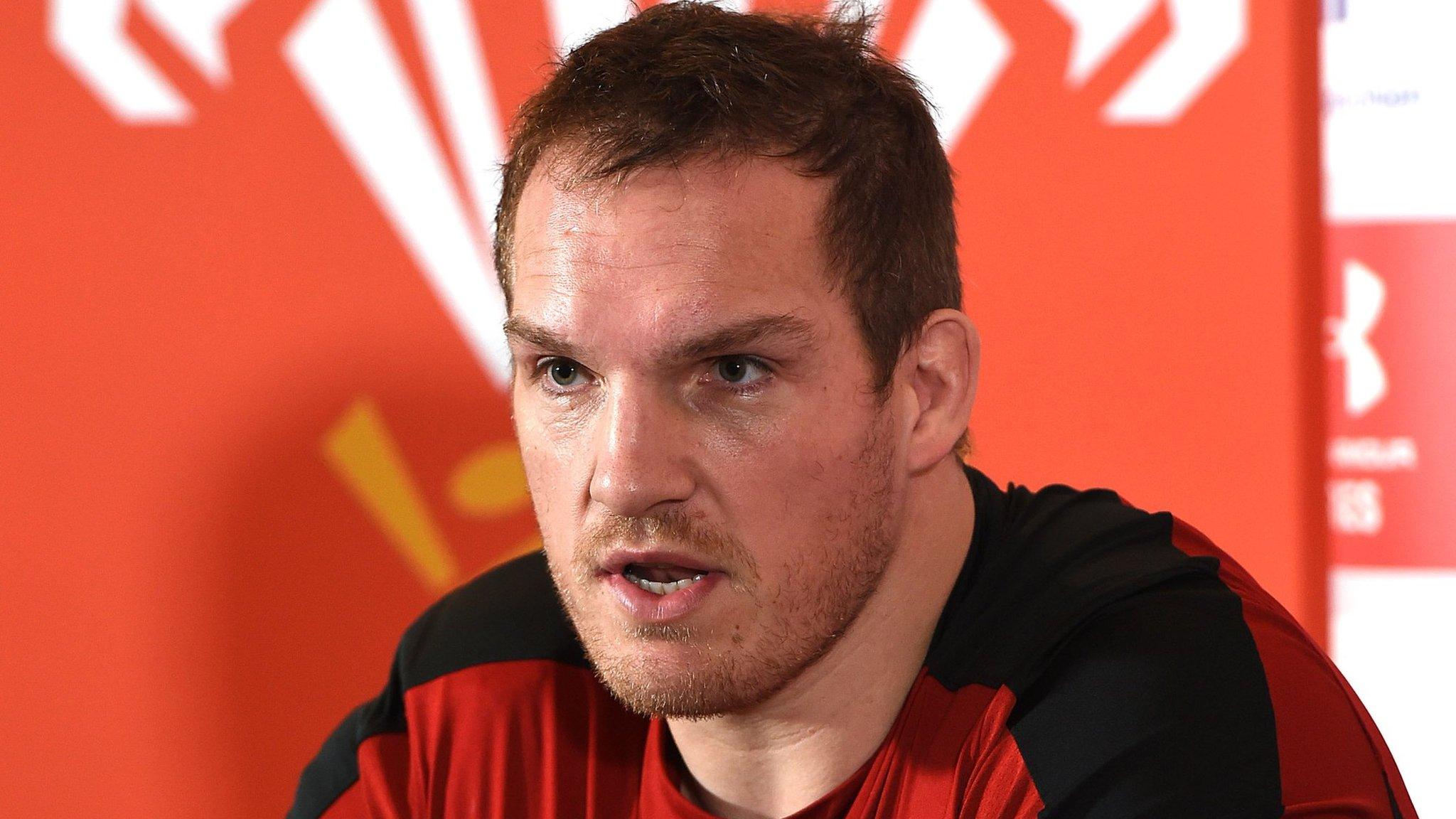 Gethin Jenkins speaks to the press