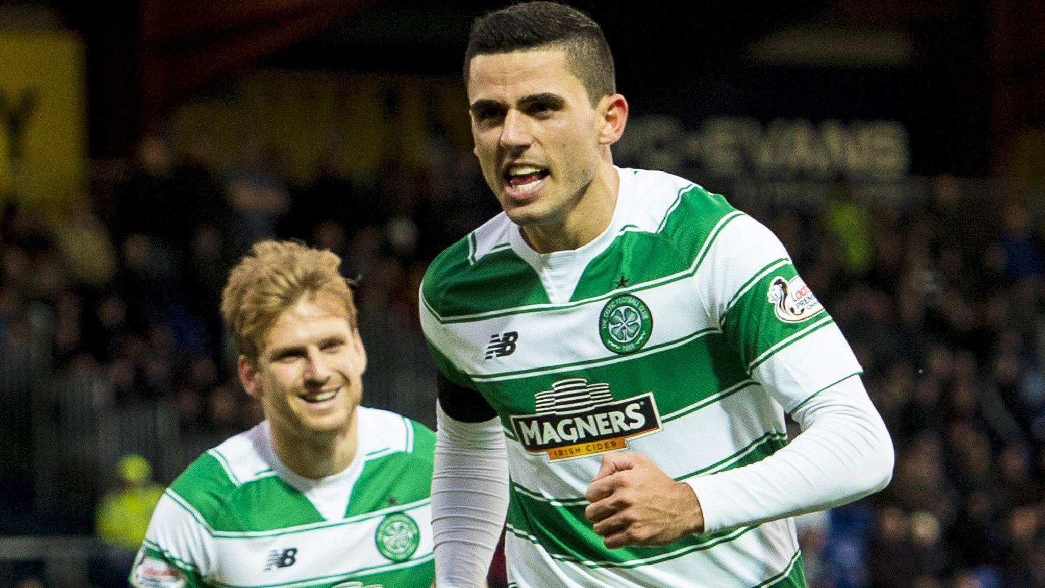 Celtic players Stuart Armstrong and Tom Rogic