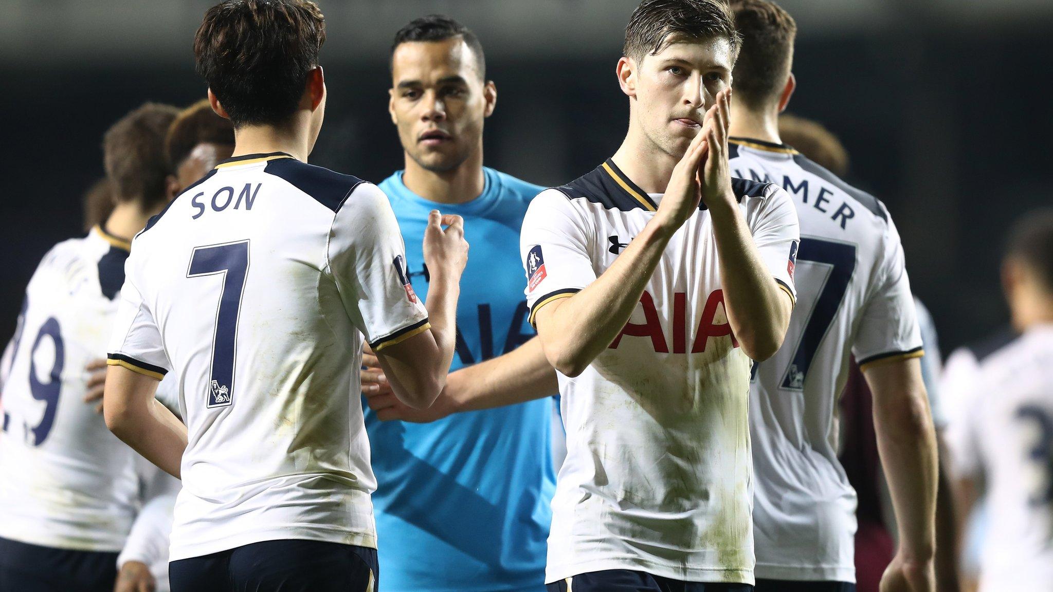 Tottenham celebrate at full-time