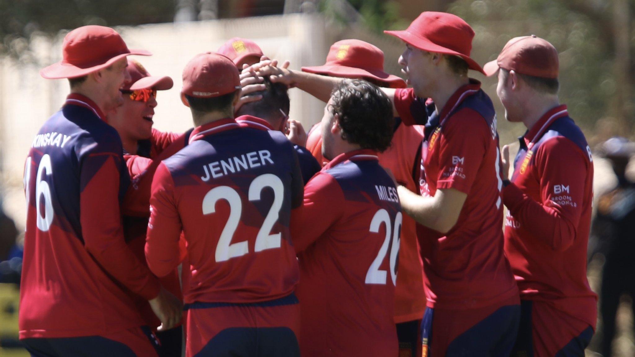 Jersey cricket team celebrate