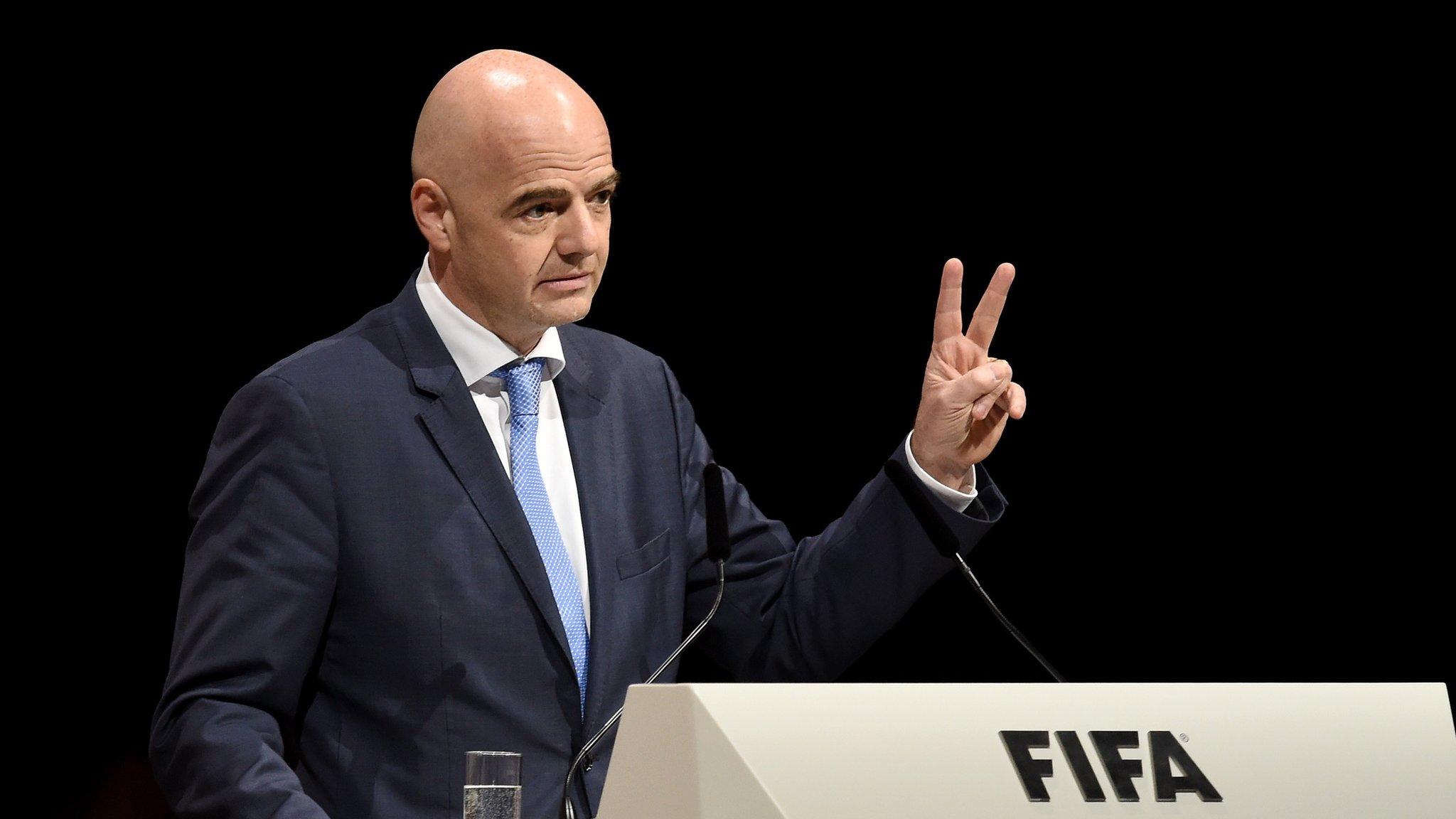 Gianni Infantino at the Fifa extraordinary congress in Zurich