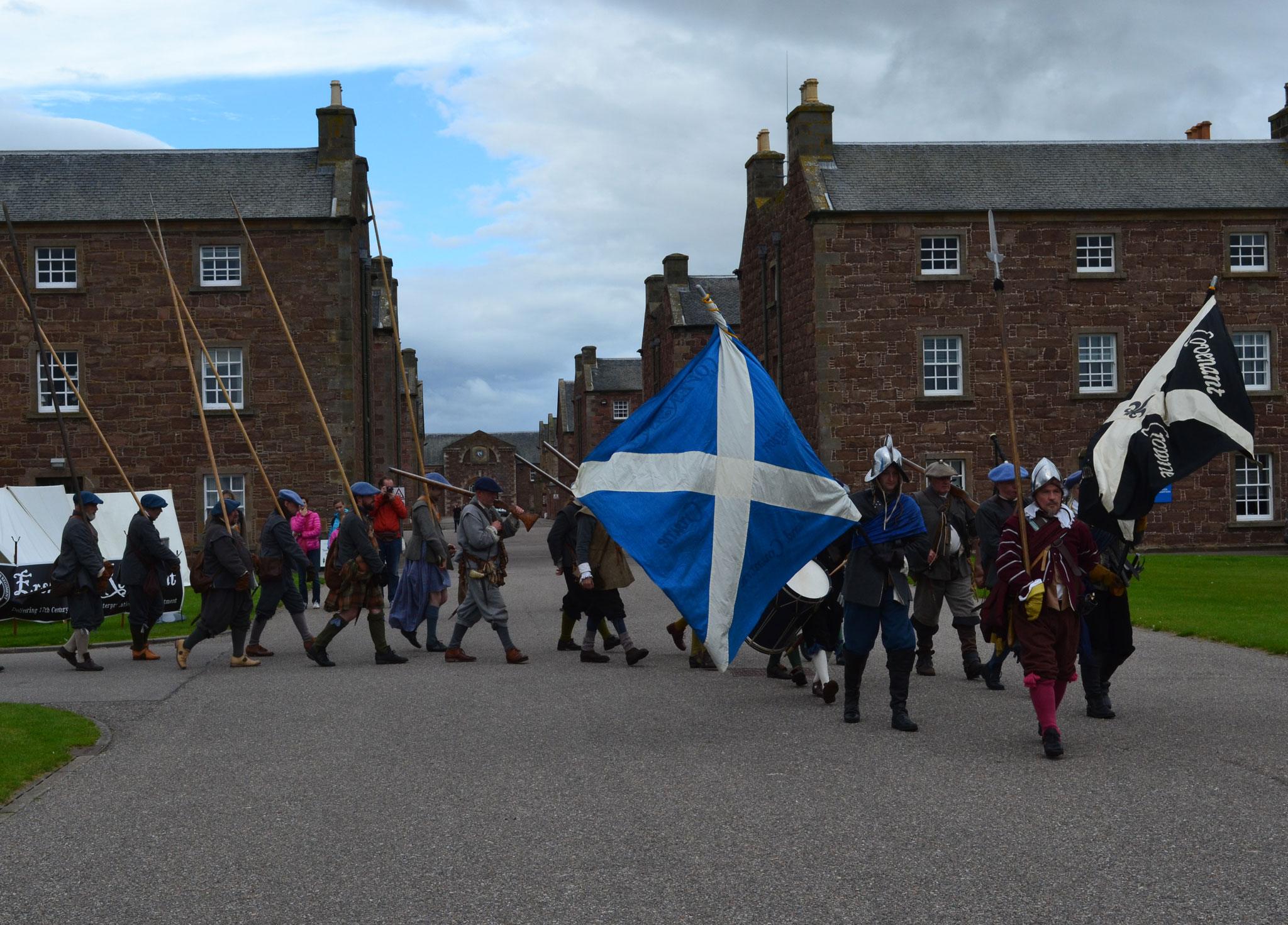 Re-enactors inside Fort George