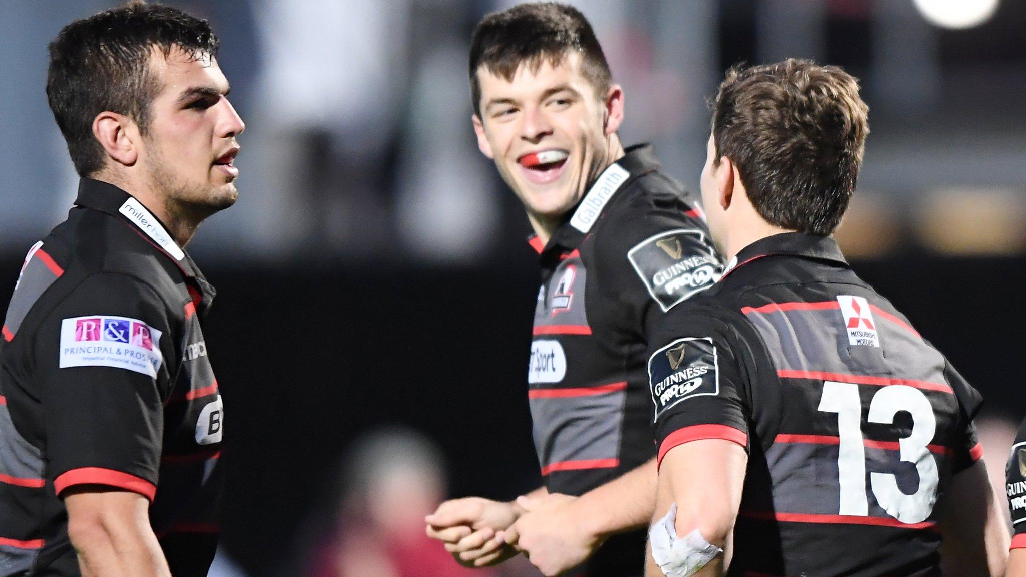 Edinburgh celebrate Blair Kinghorn's opening try