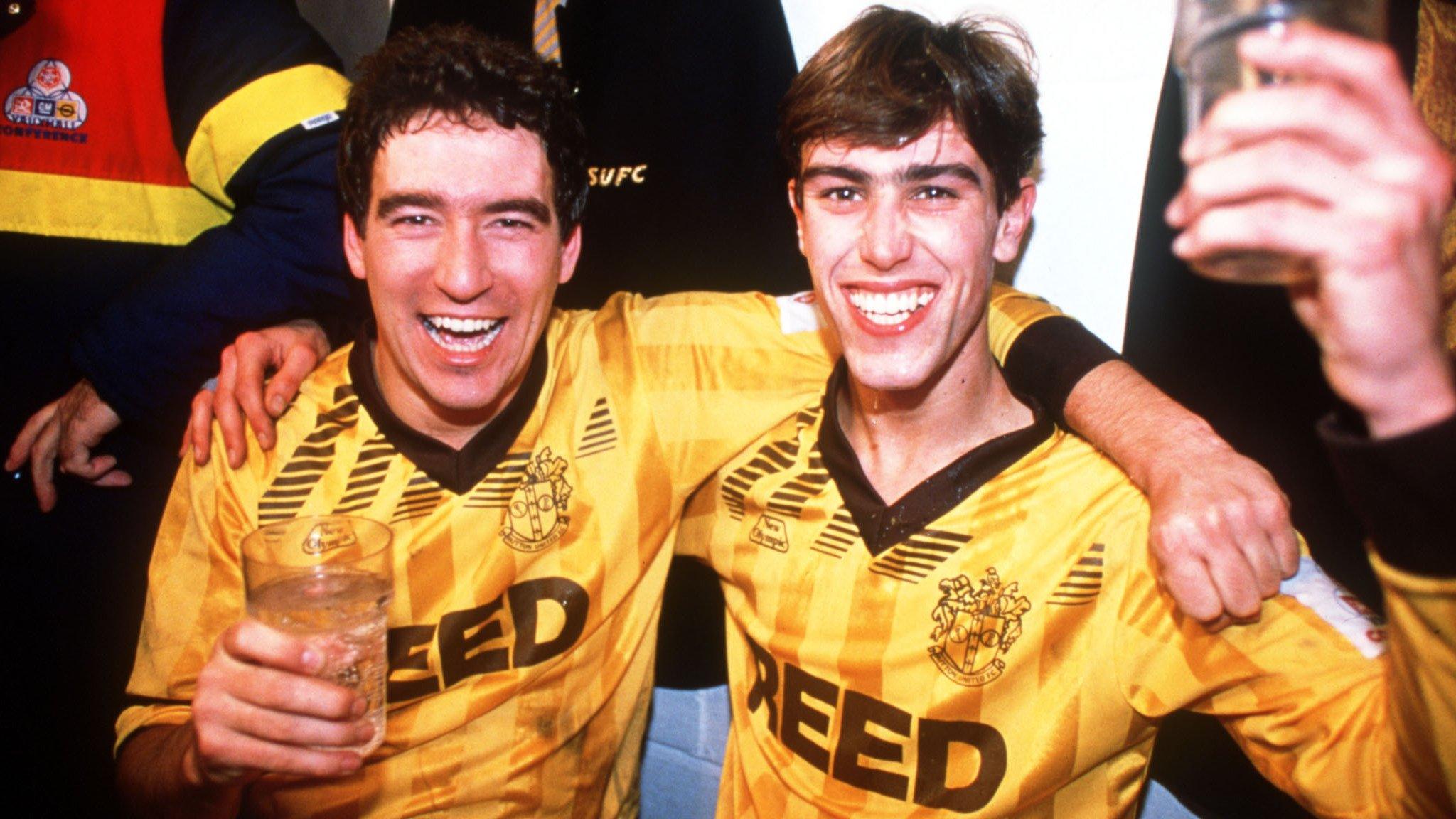 Sutton United's Tony Rains and Matt Hanlan