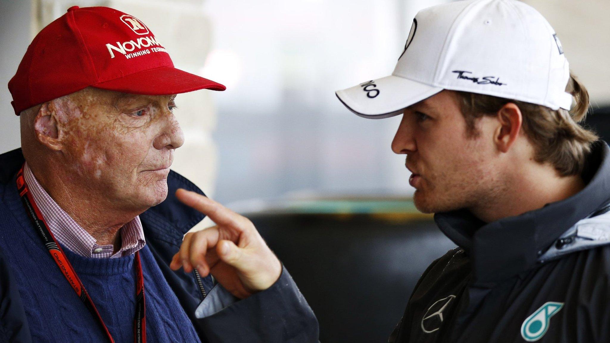 Niki Lauda (left) and Nico Rosberg