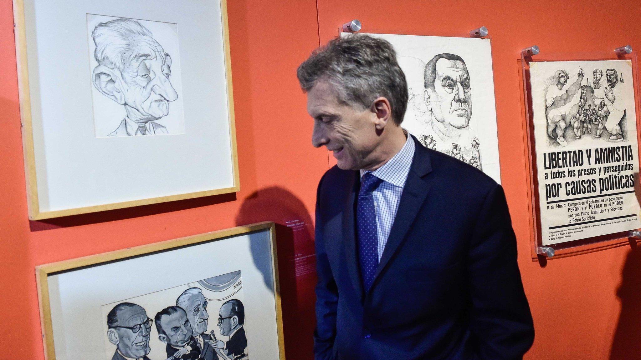 President Mauricio Macri at the re-opening of the Casa Rosada Museum