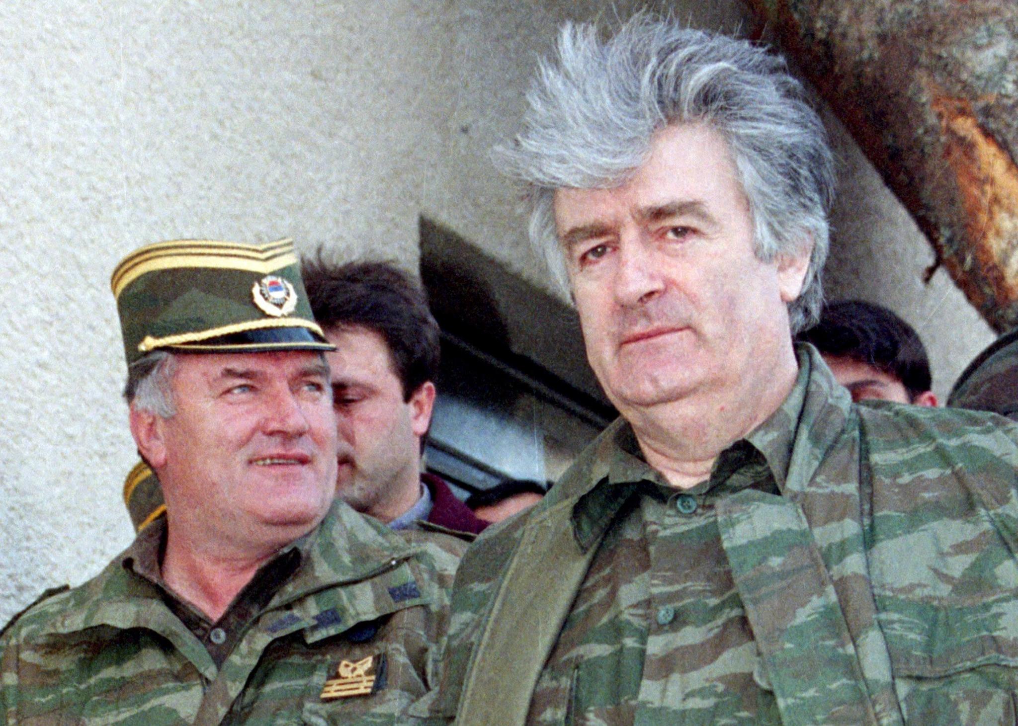 Radovan Karadzic (R) and his general Ratko Mladic (L), 1995