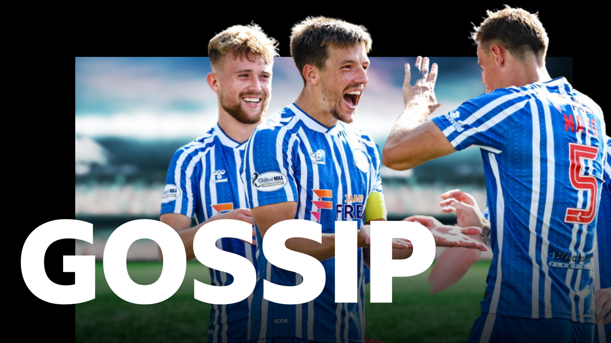 Kilmarnock's David Watson, Brad Lyons and Lewis Mayo