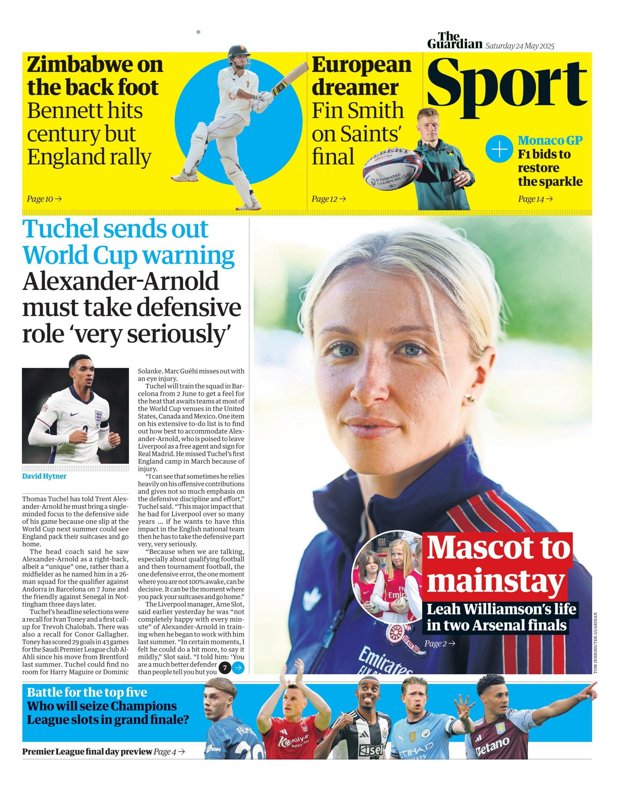 Guardian back page 