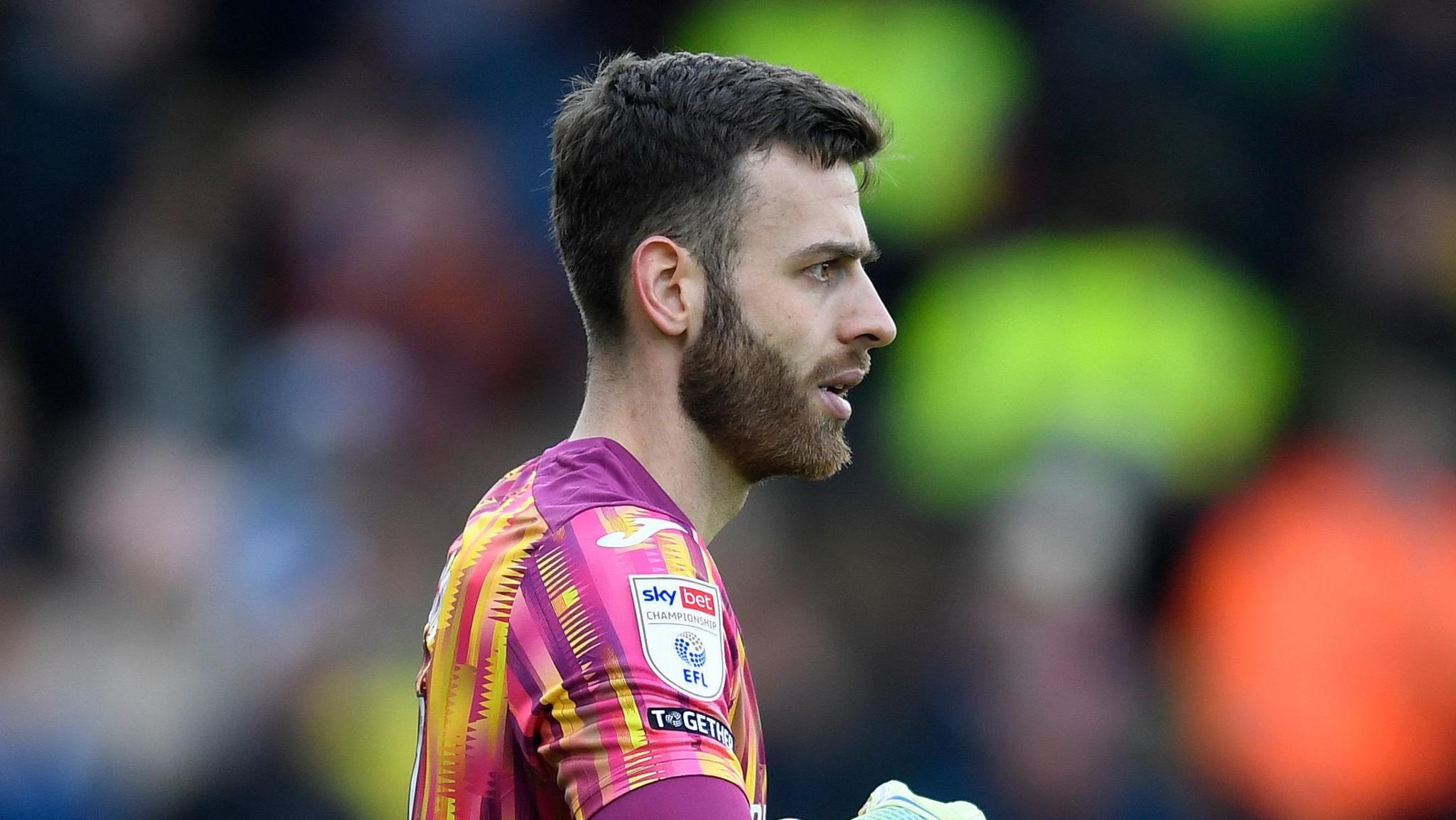 Angus Gunn playing for Norwich City against QPR