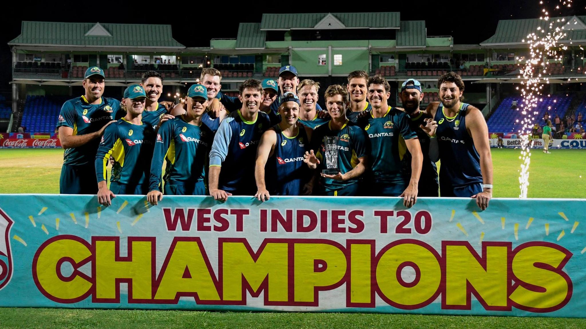 Australia with the T20 series trophy