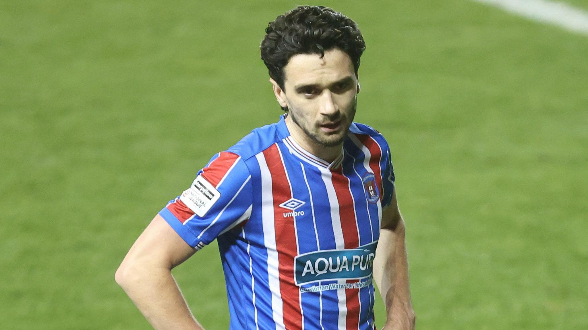 Alex Gilliead during a game for Carlisle United