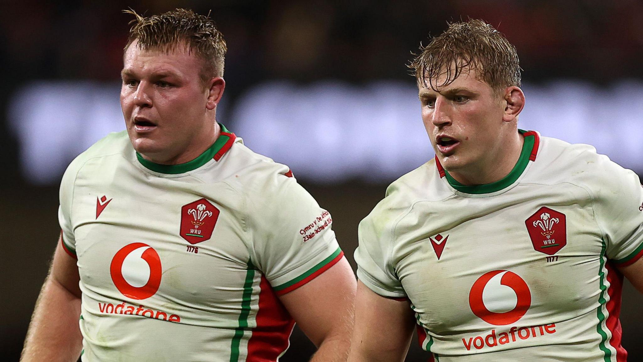 Dewi Lake and Jac Morgan in action for Wales 