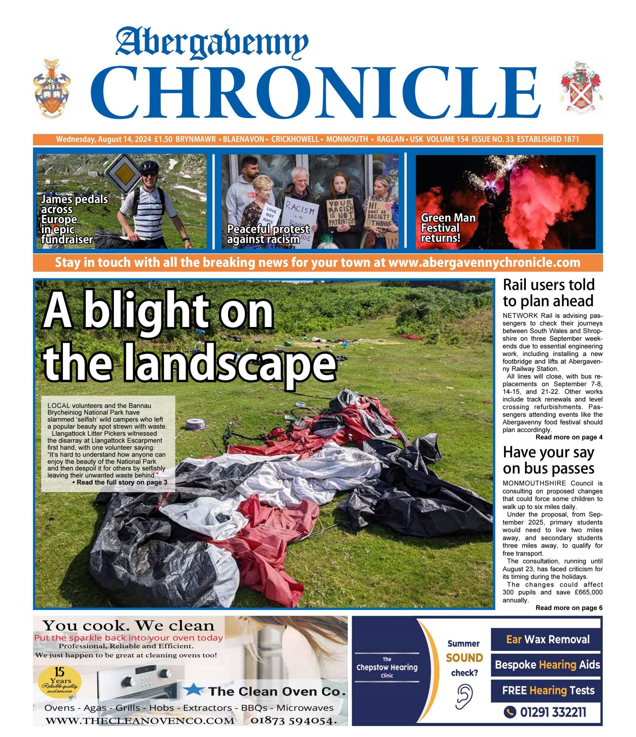 Abergavenny Chronicle front page