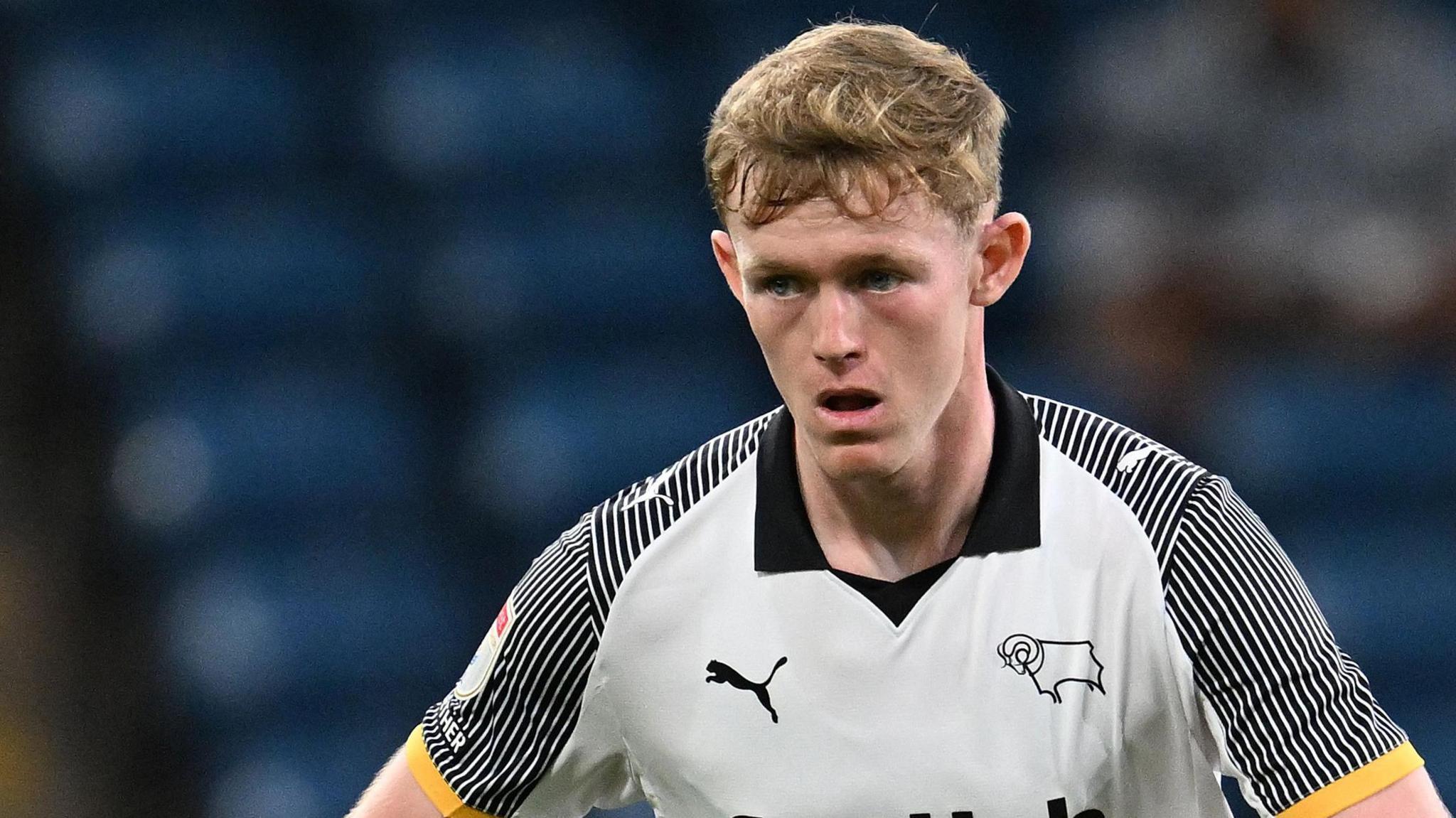Jake Rooney in action for Derby County