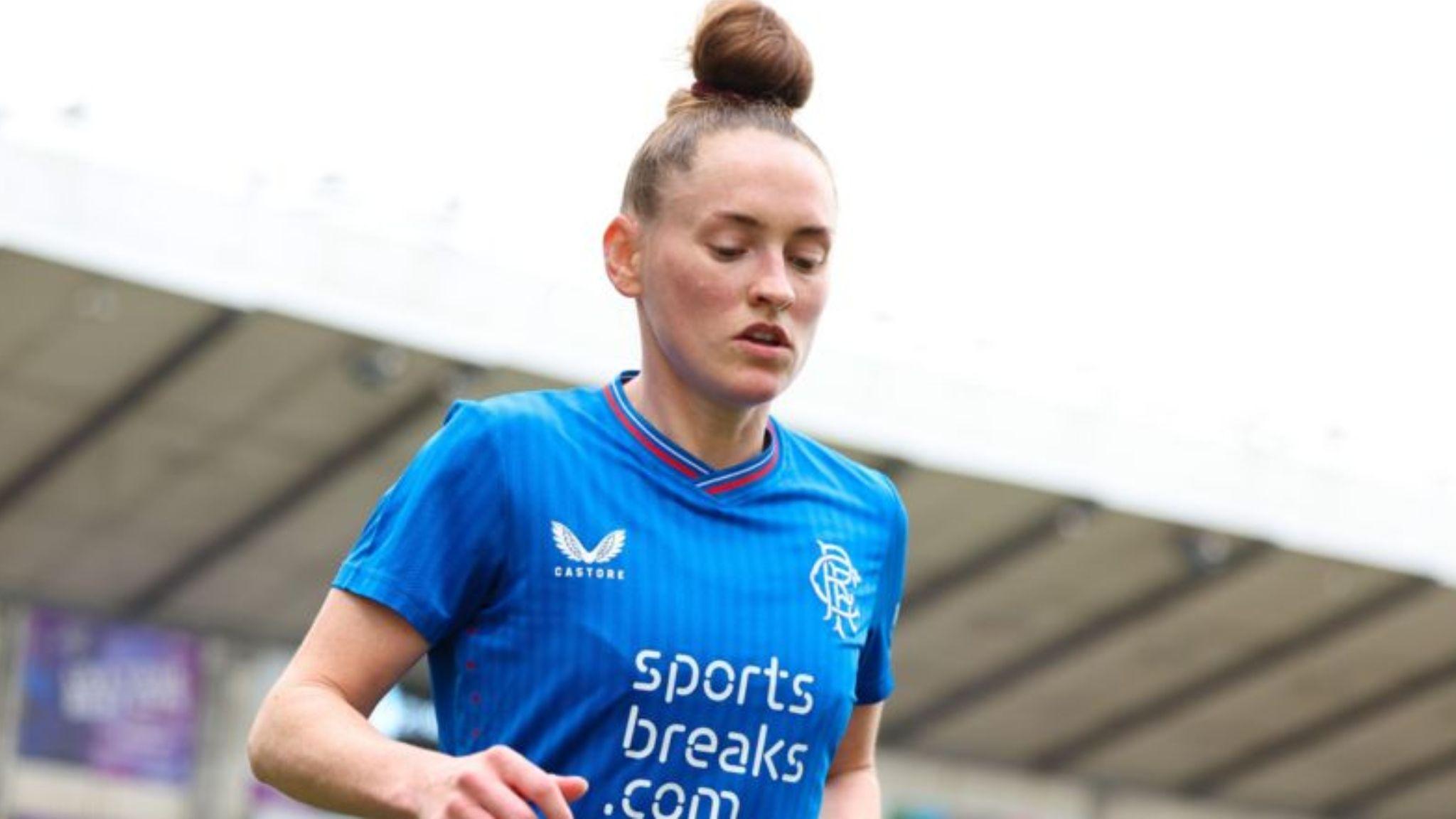 Rachel Rowe playing for Rangers