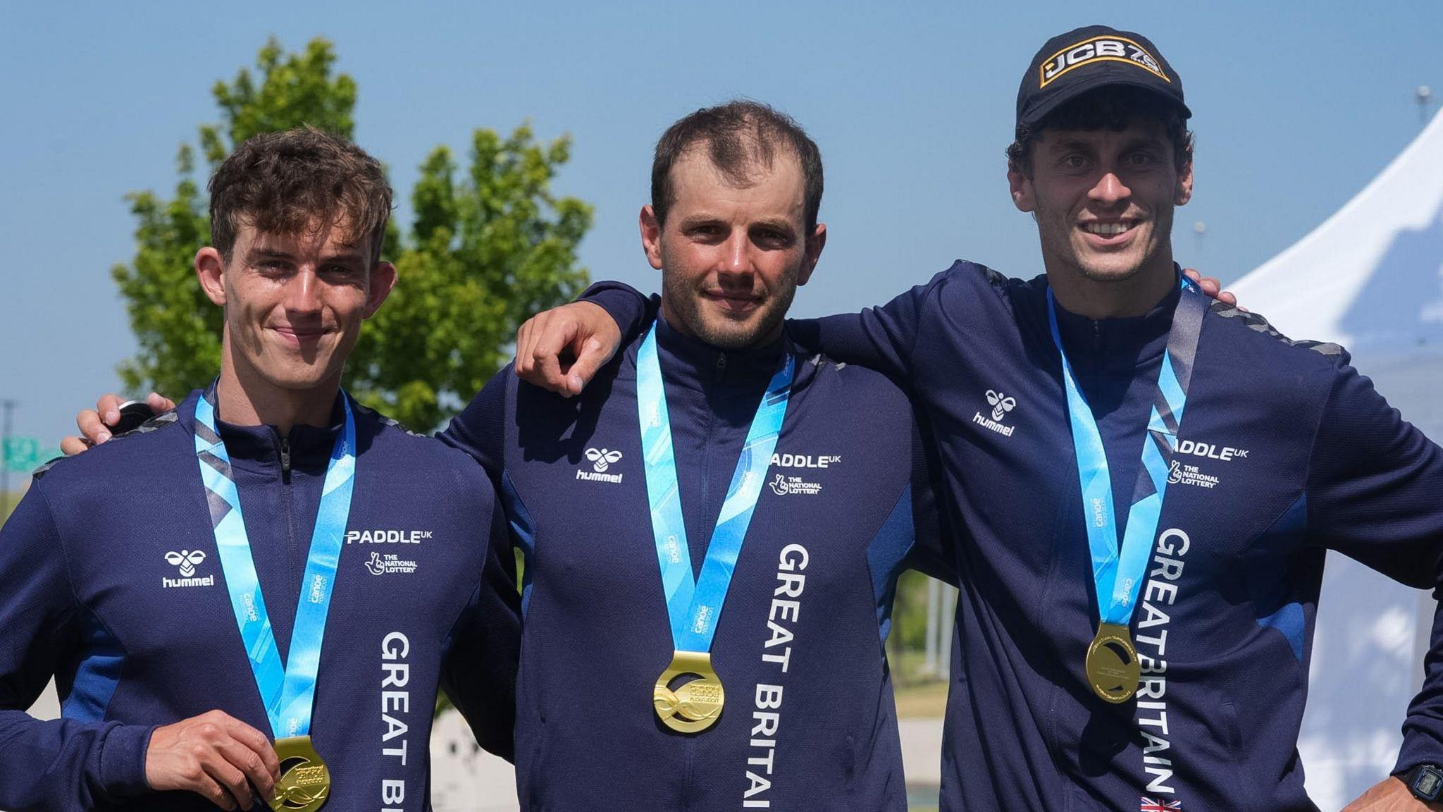 British canoe team with gold medals