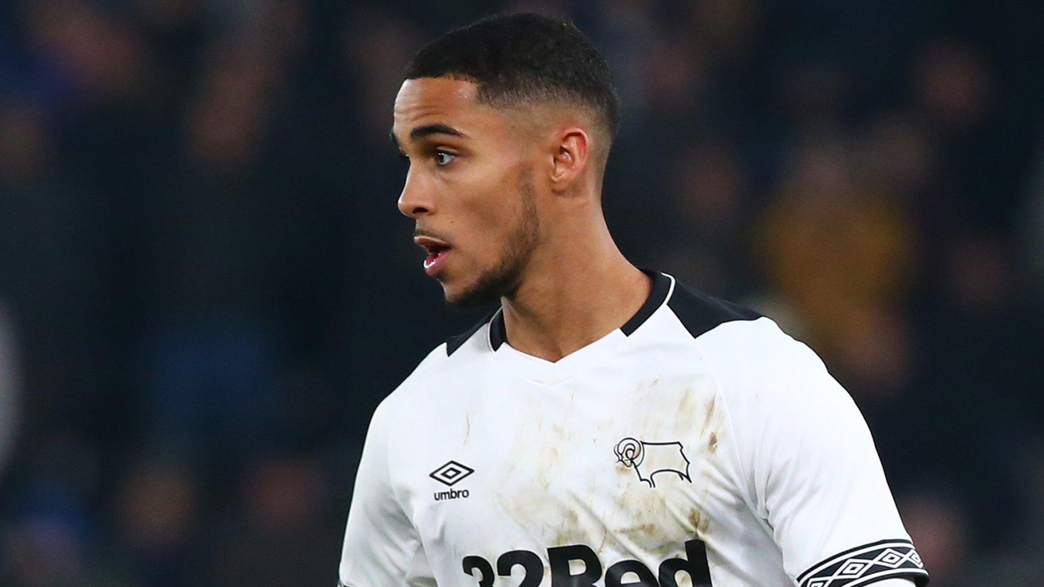 Max Lowe in action for Derby County