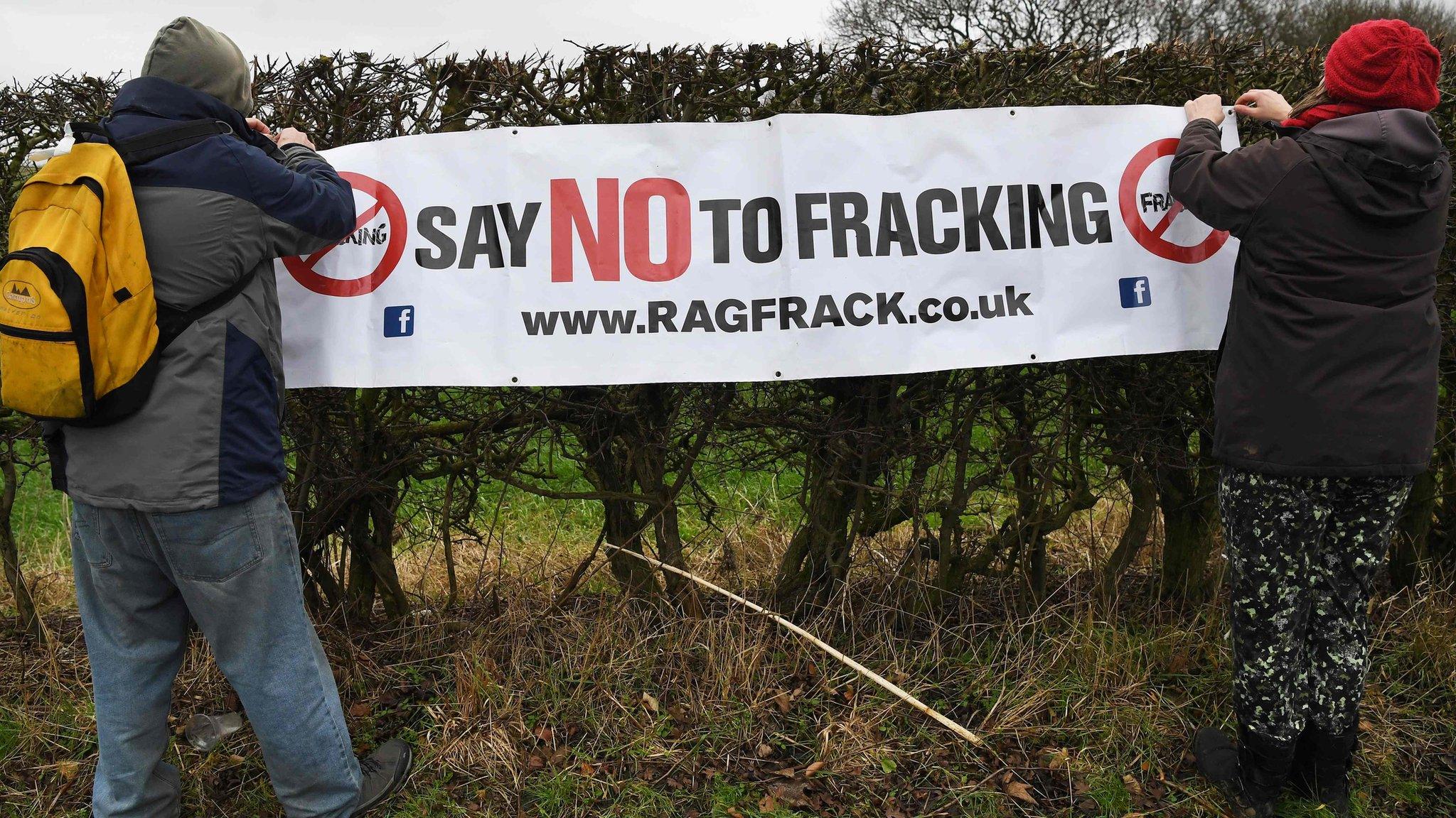 Anti-fracking protestors at Preston New road