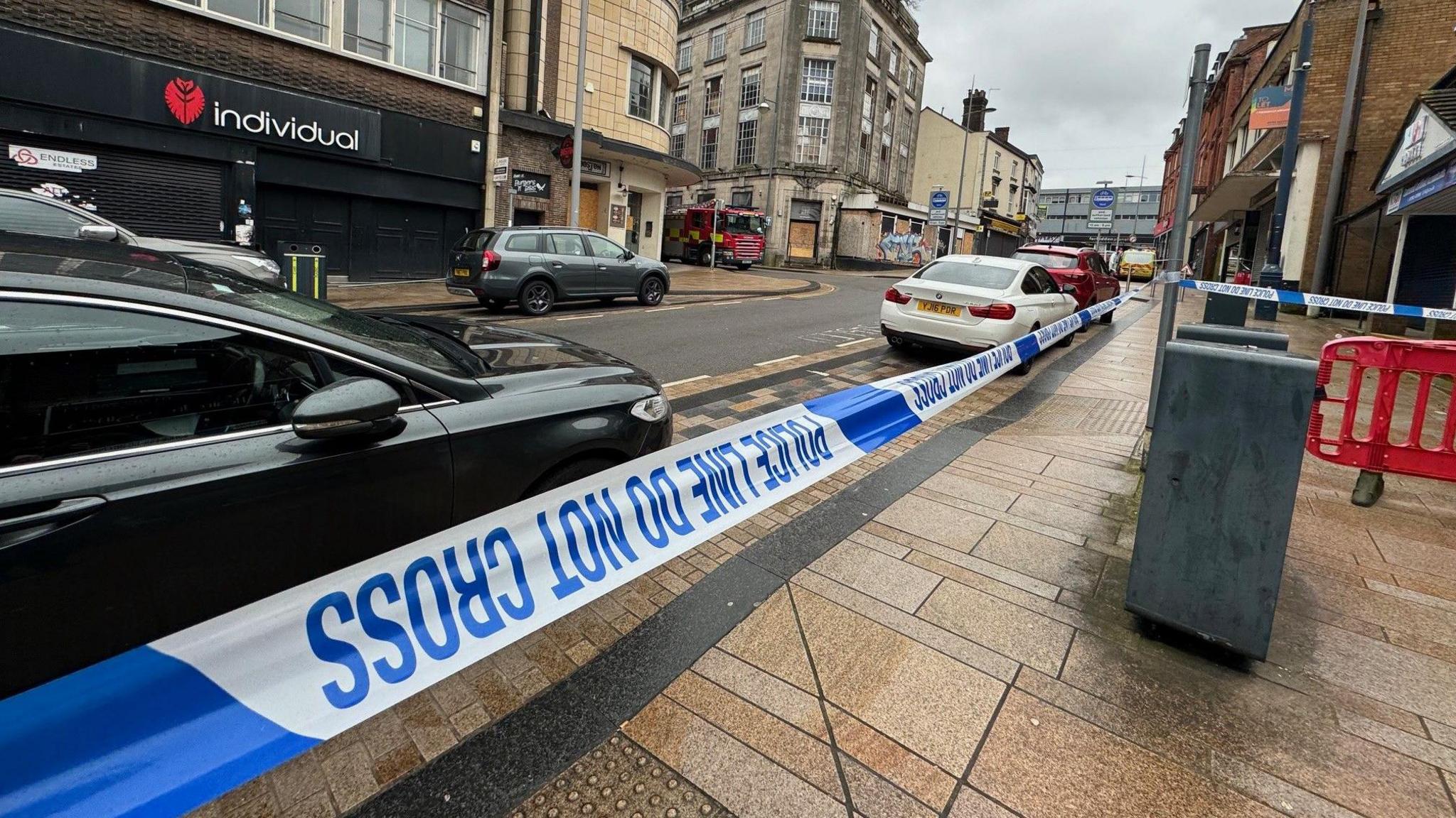 Police cordon in Hanley