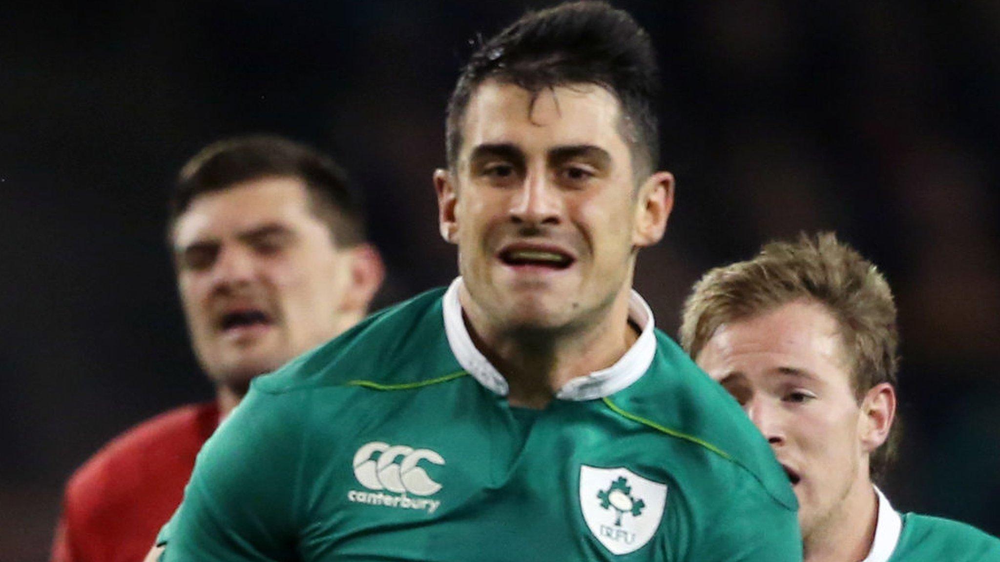 Tiernan O'Halloran scored Ireland's third try against Canada