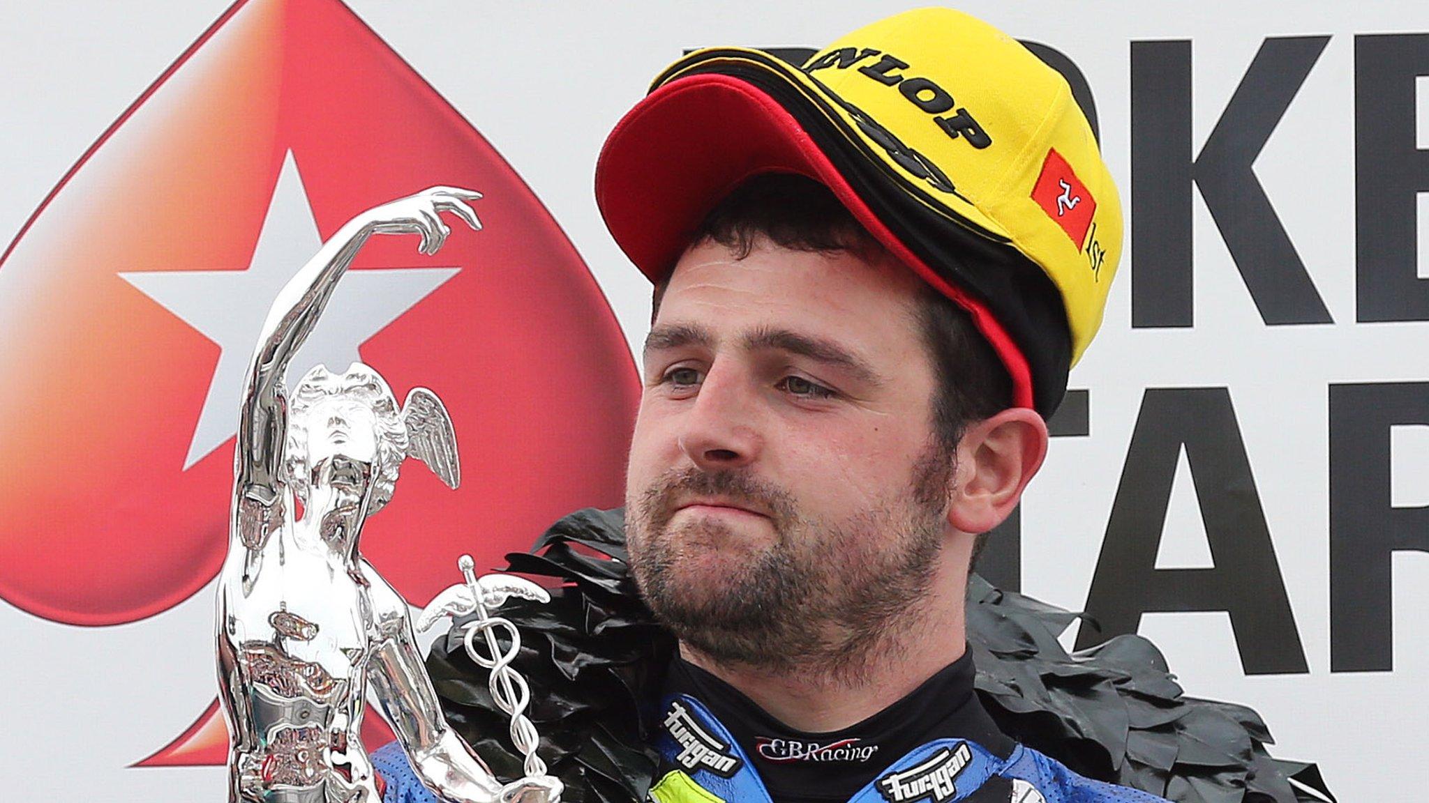 Michael Dunlop after winning the 2017 Senior TT race on the Isle of Man