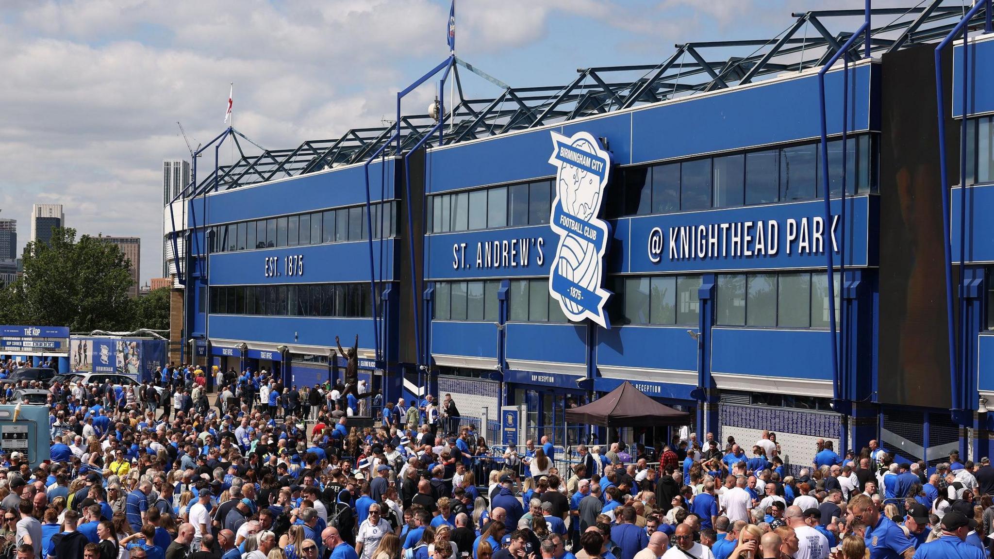 A general view of St Andrew's stadium on a match day.