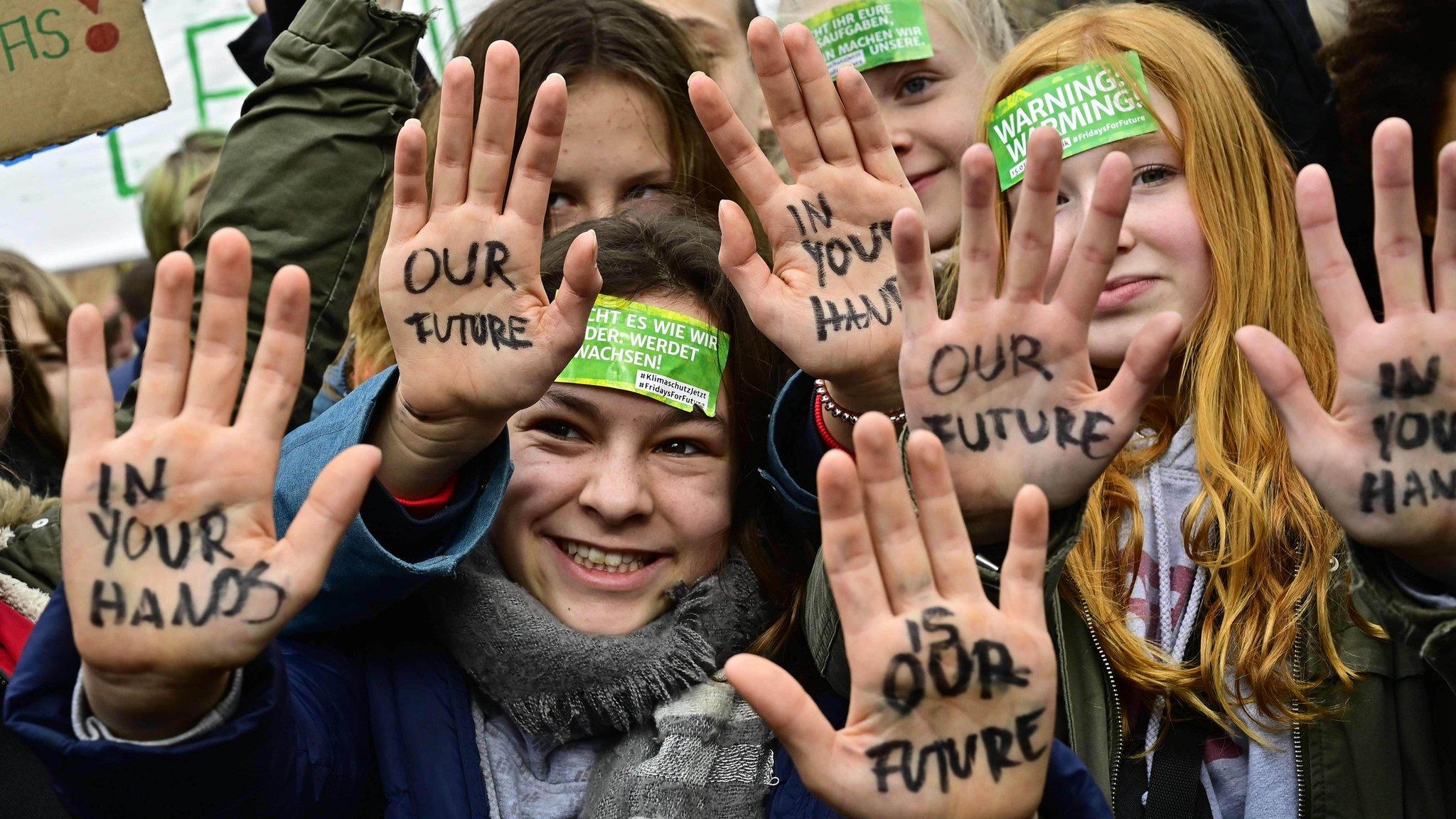 Protestors in Berlin.