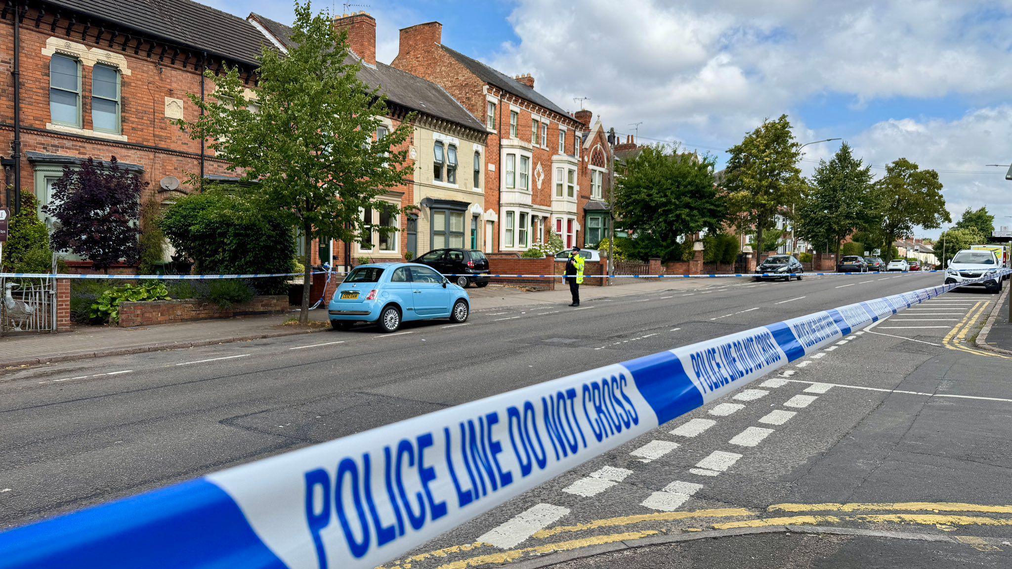 A police cordon in Aylestone Road in Leicester