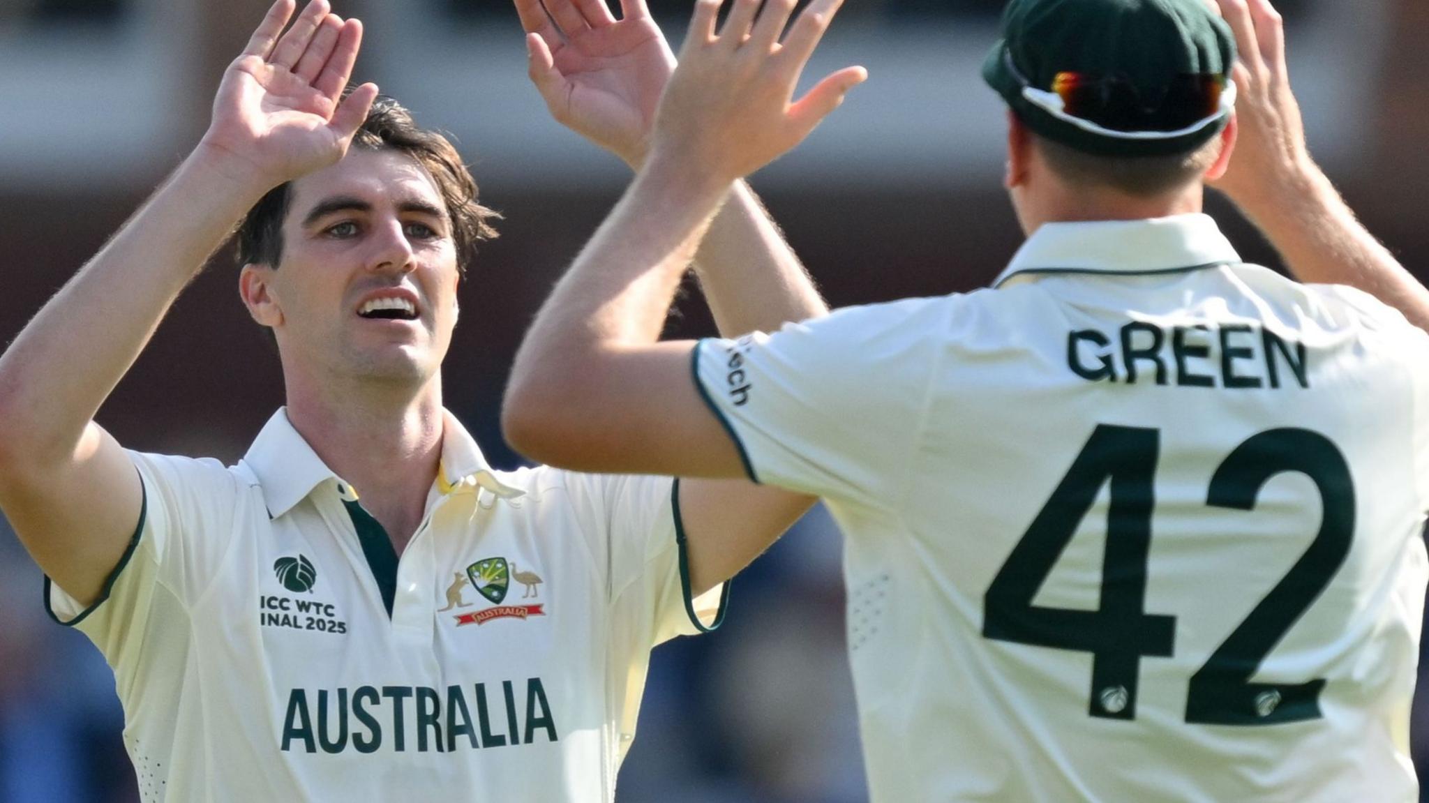 Australia celebrate taking wicket