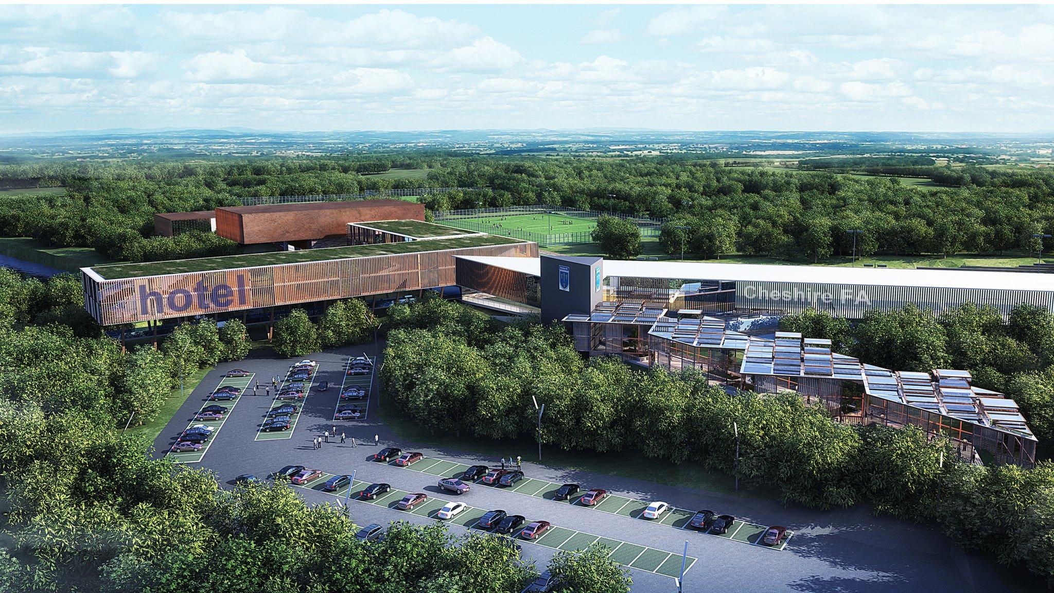 The proposals for the project, near Northwich, are based on the Football Association's national football centre St George's Park