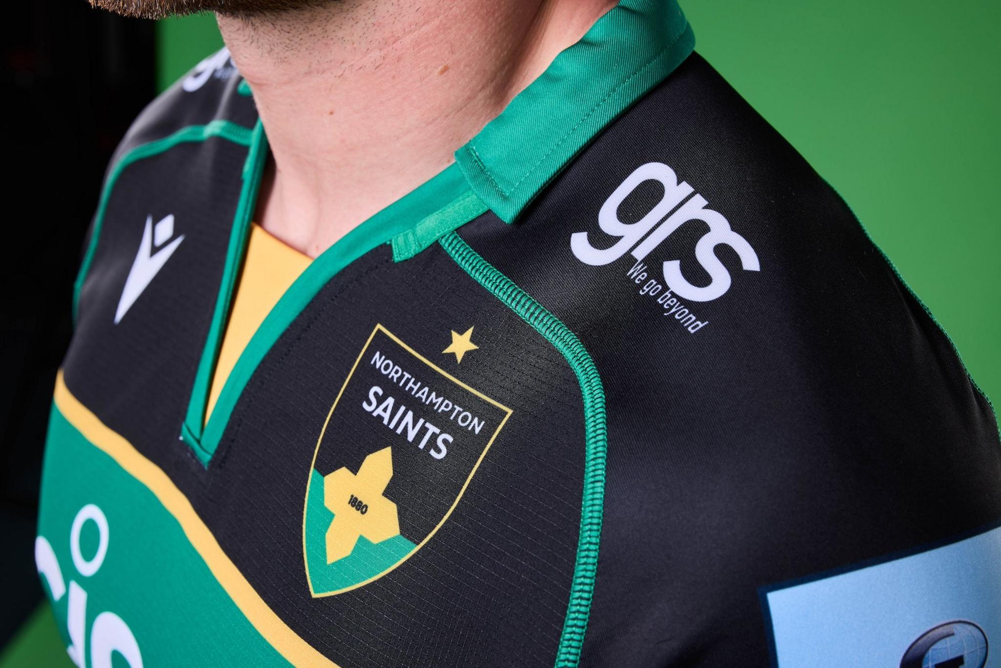 New Saints crest as seen on a player jersey.