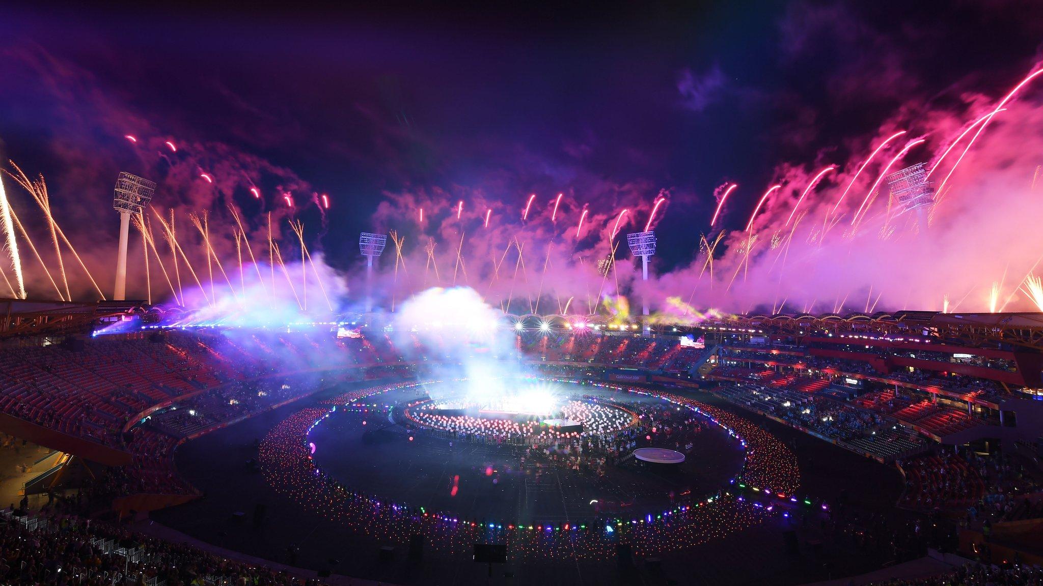 A general view of fireworks during the closing ceremony for the Gold Coast 2018 Commonwealth Games at Carrara Stadium on April 15, 2018 on the Gold Coast, Australia