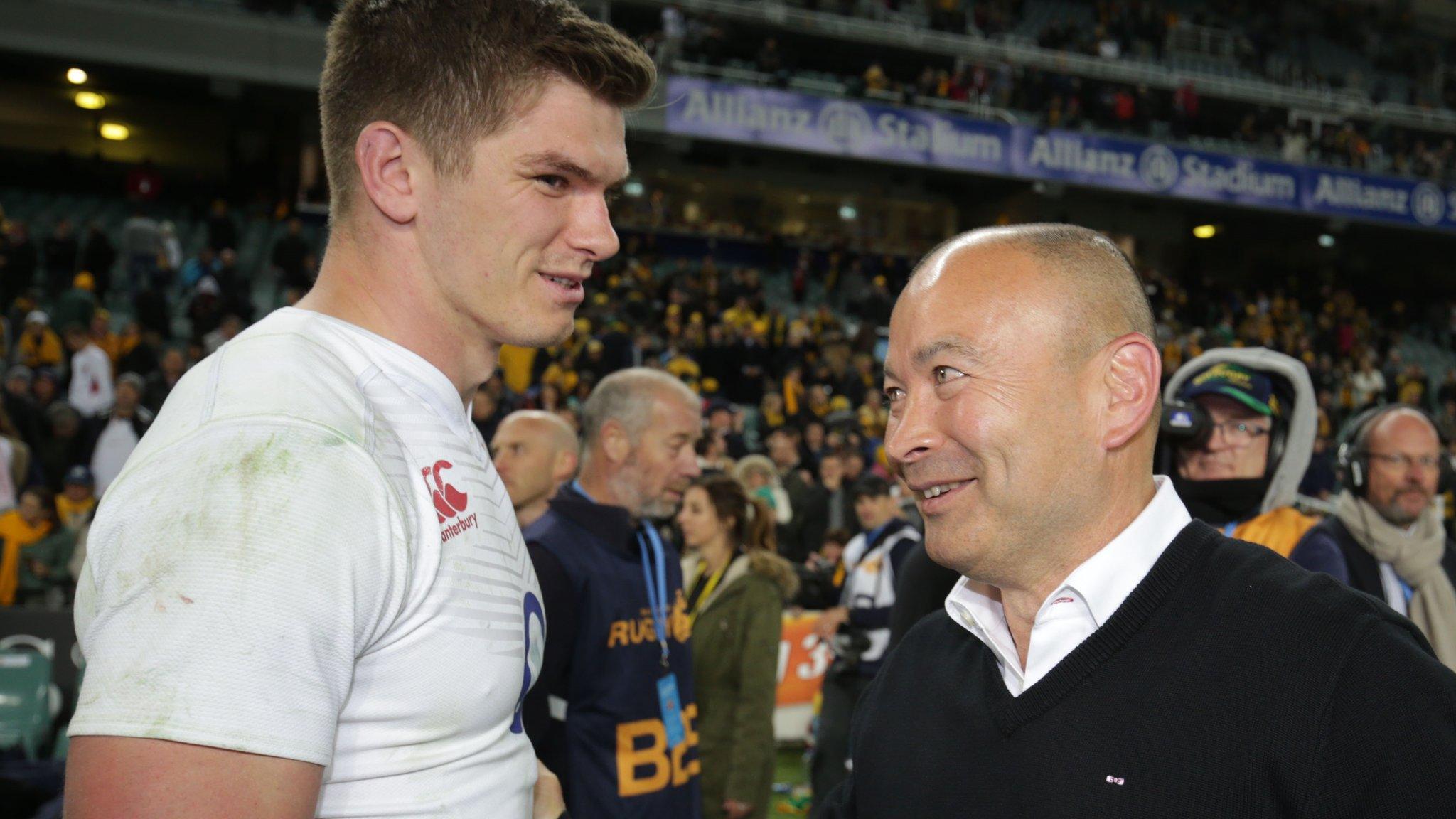 Owen Farrell and Eddie Jones