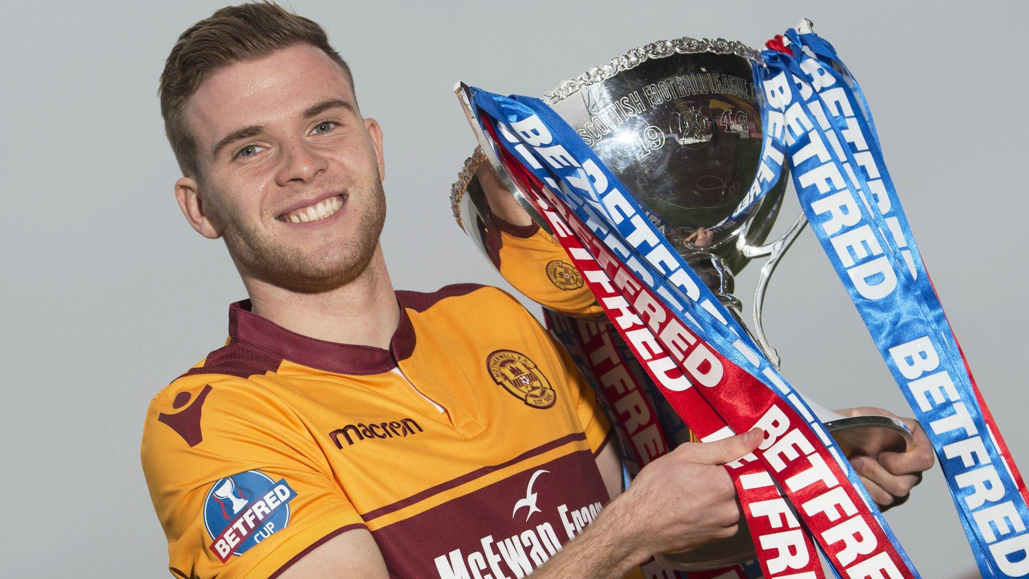 Motherwell midfielder Chris Cadden with the Scottish League Cup