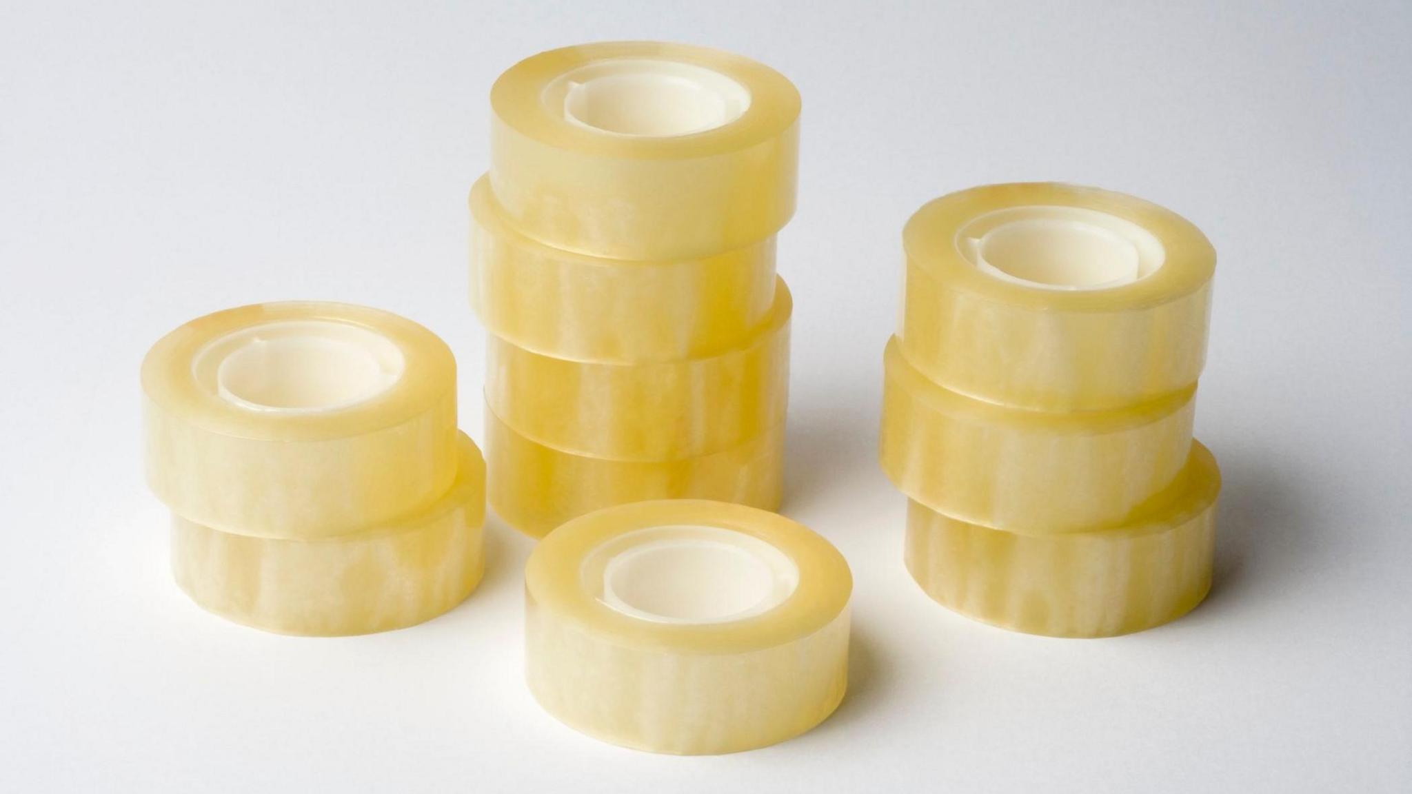 A pile of clear tape