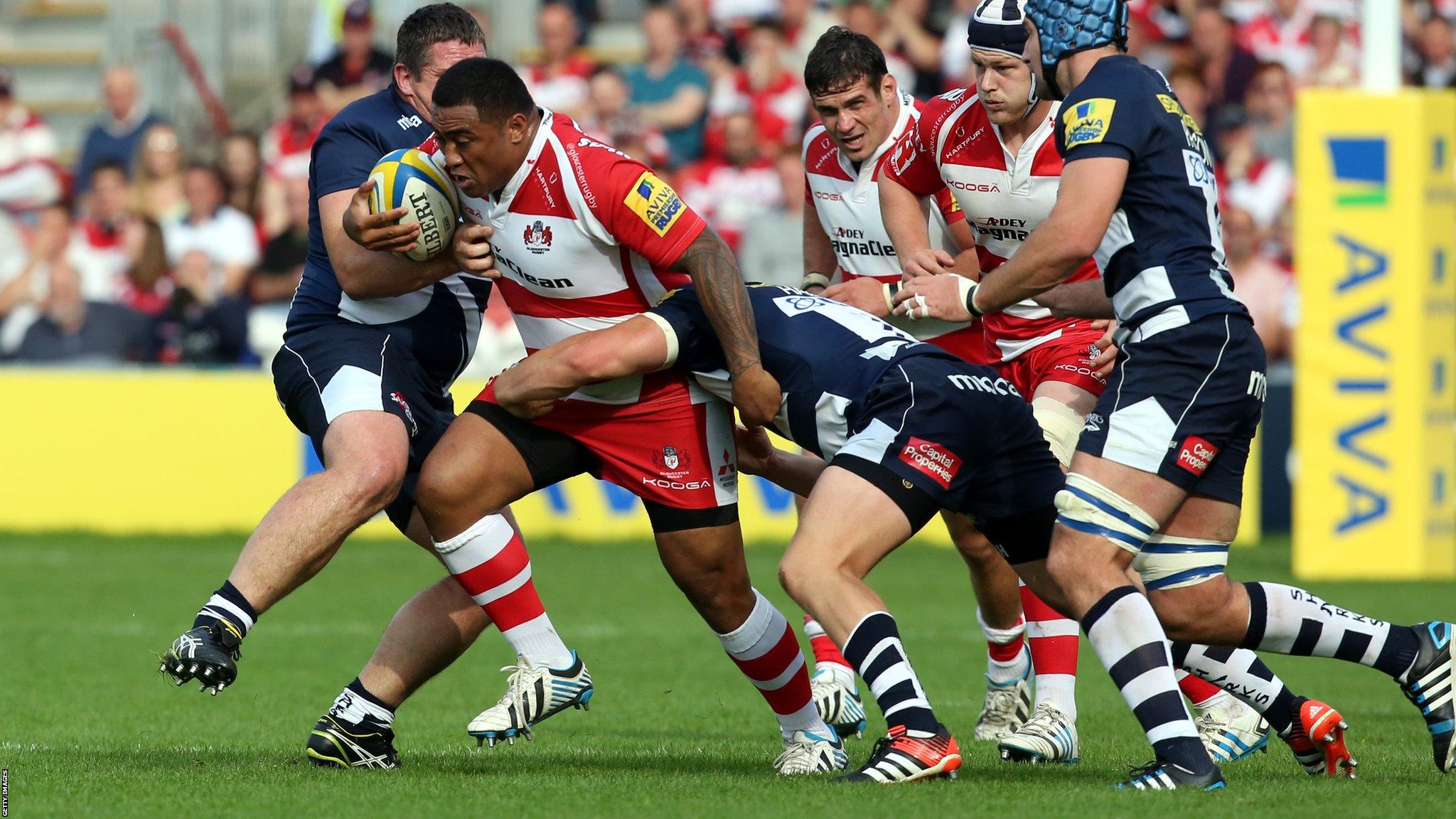 Sila Puafisi carries for Gloucester