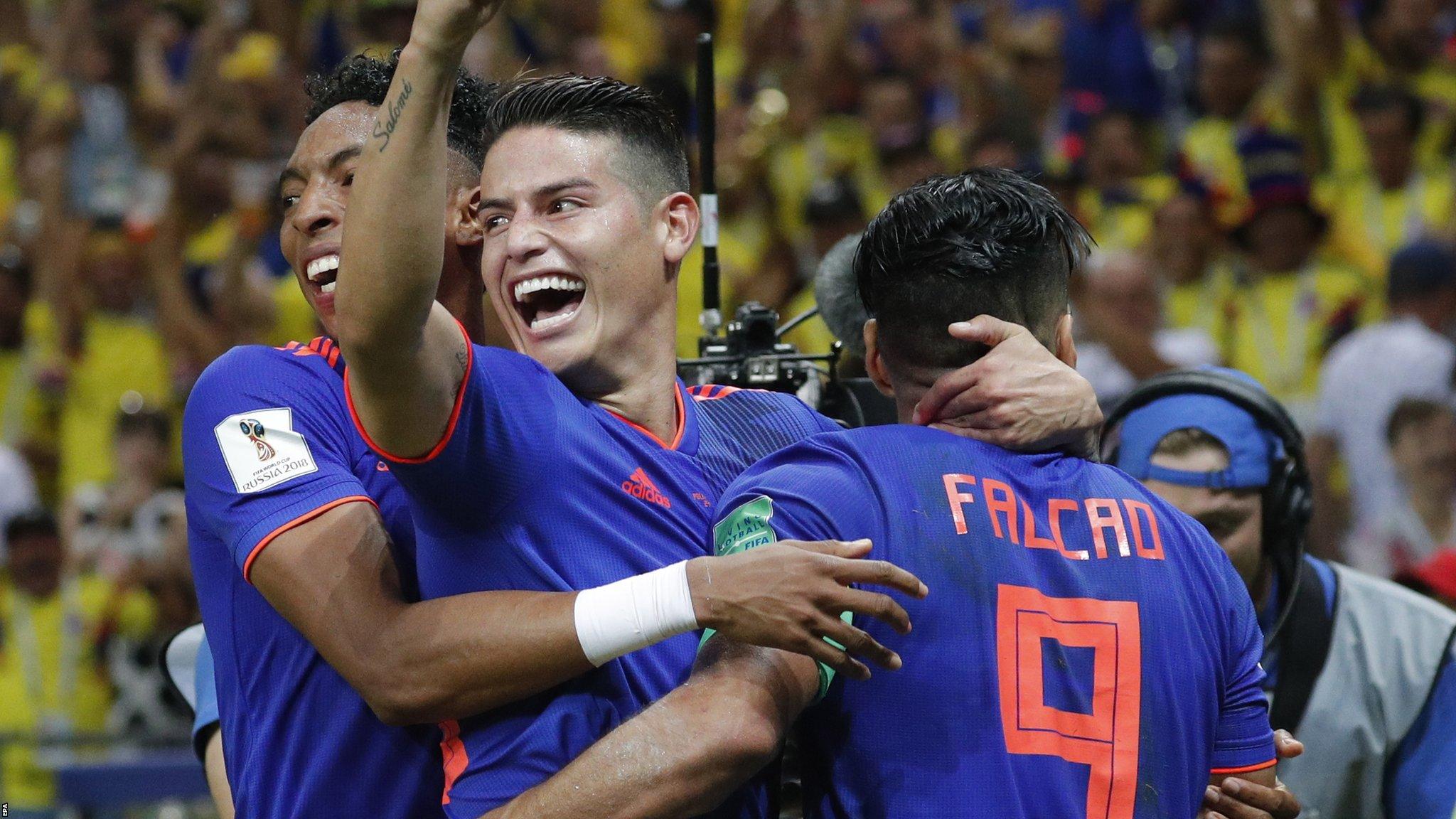 James Rodriguez celebrates