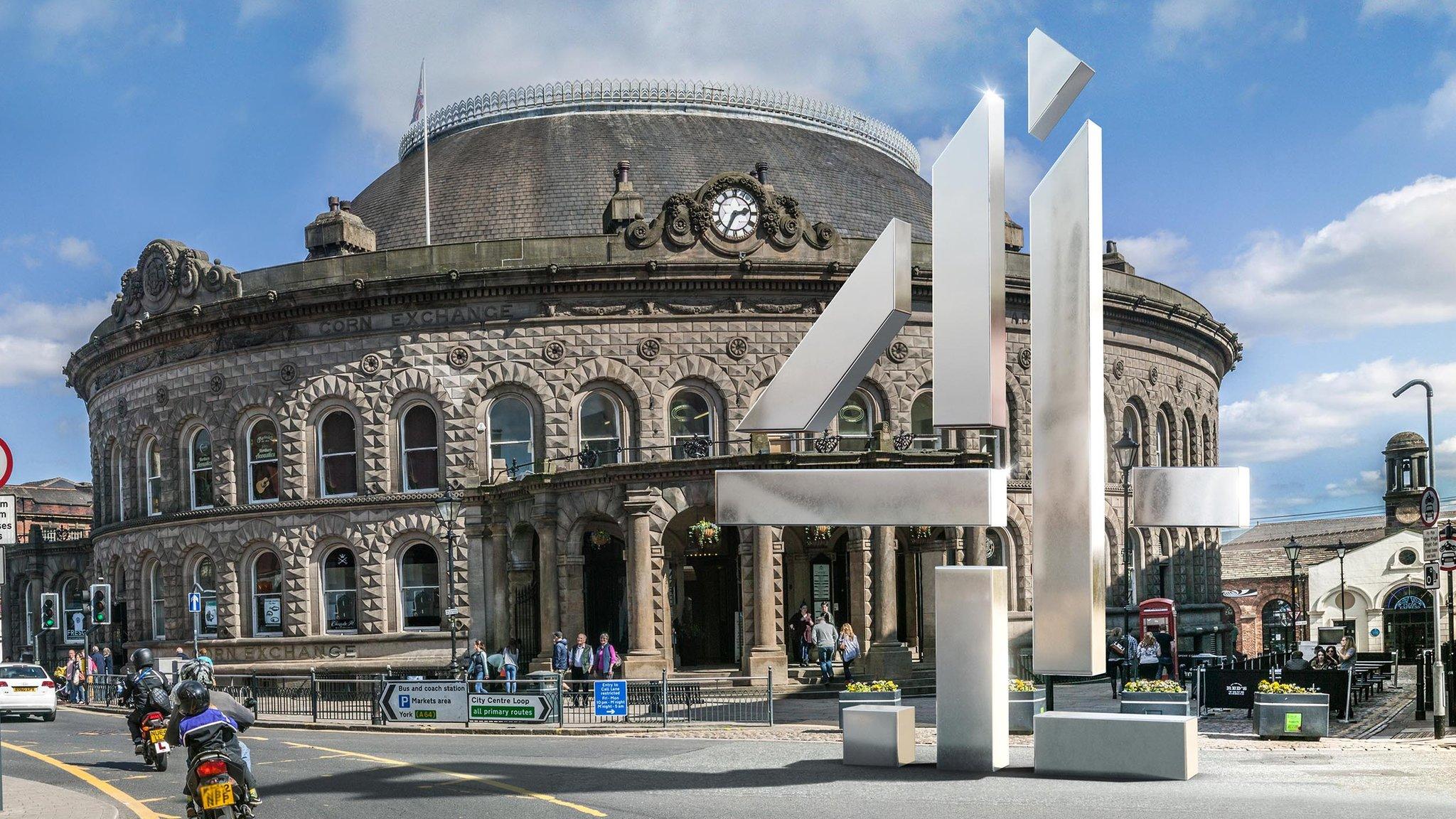 Channel 4 logo and Leeds Corn Exchange