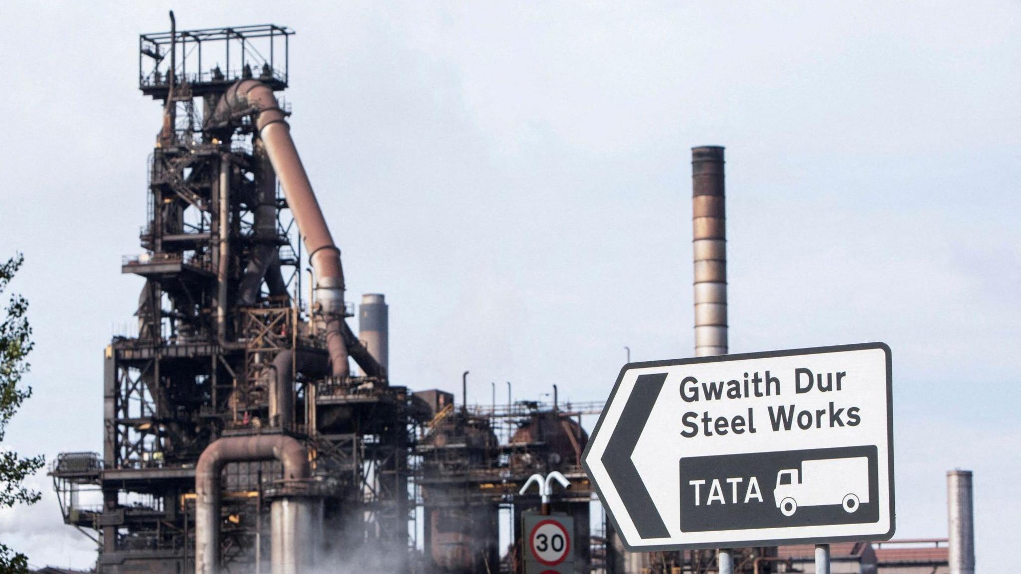 The entrance to Tata Steel in Port Talbot