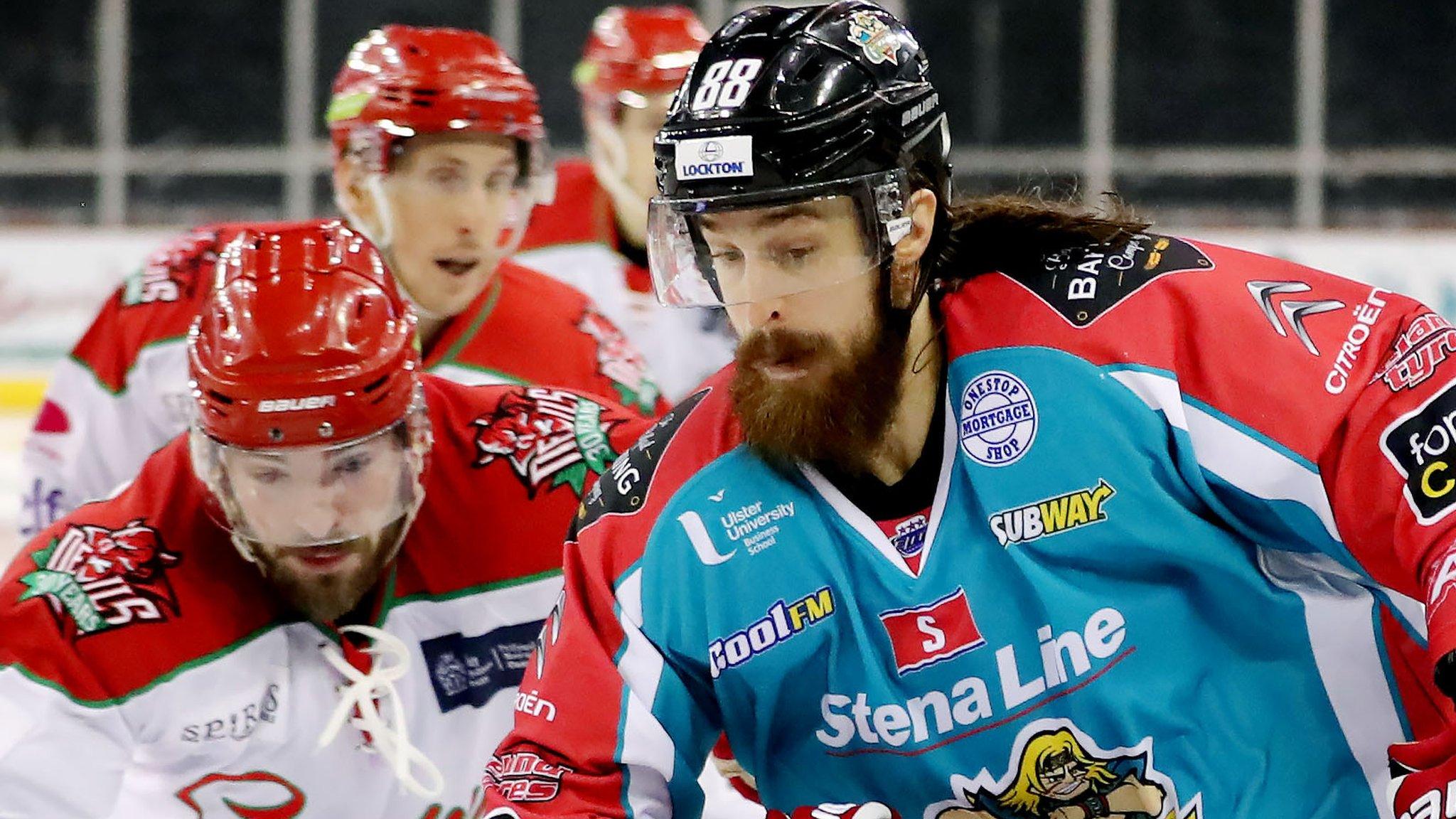 Giants defenceman Ryan Martinella moves forward against Cardiff Devils