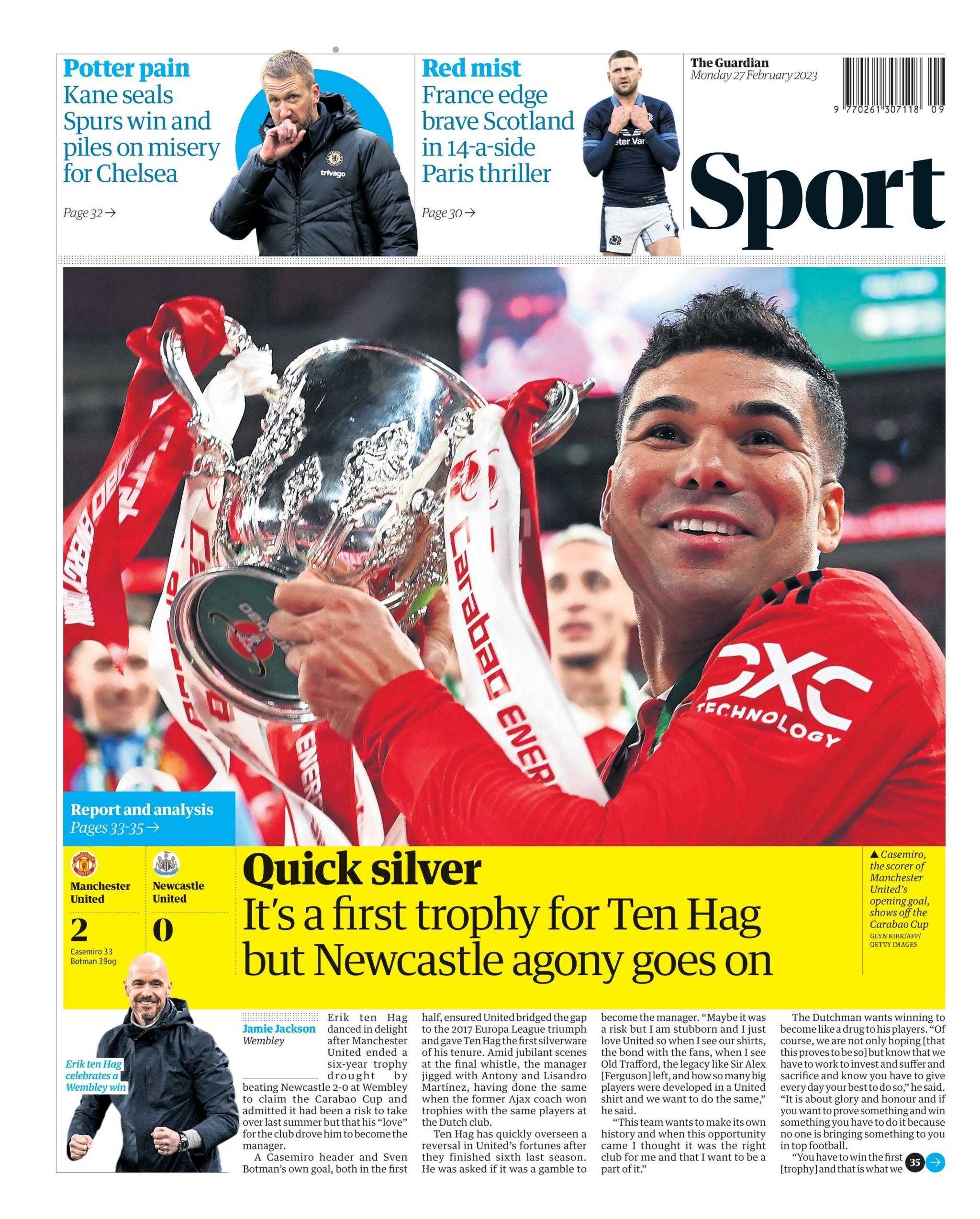 Guardian sport - Monday 27 February