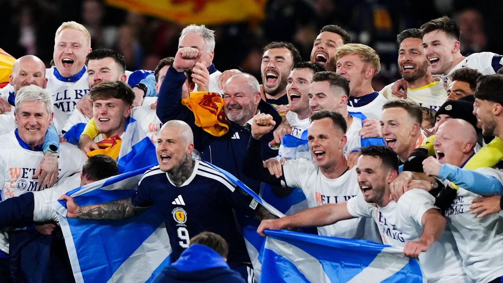Steve Clarke and the Scotland squad