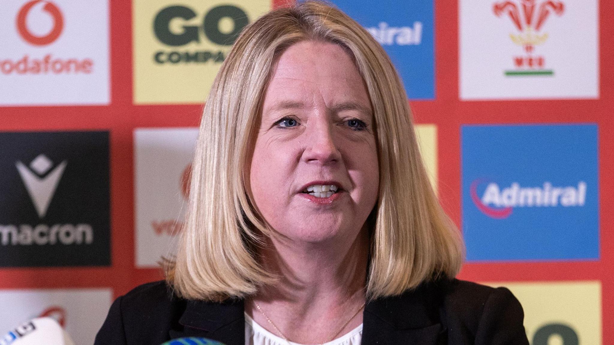 Abi Tierney at a media conference