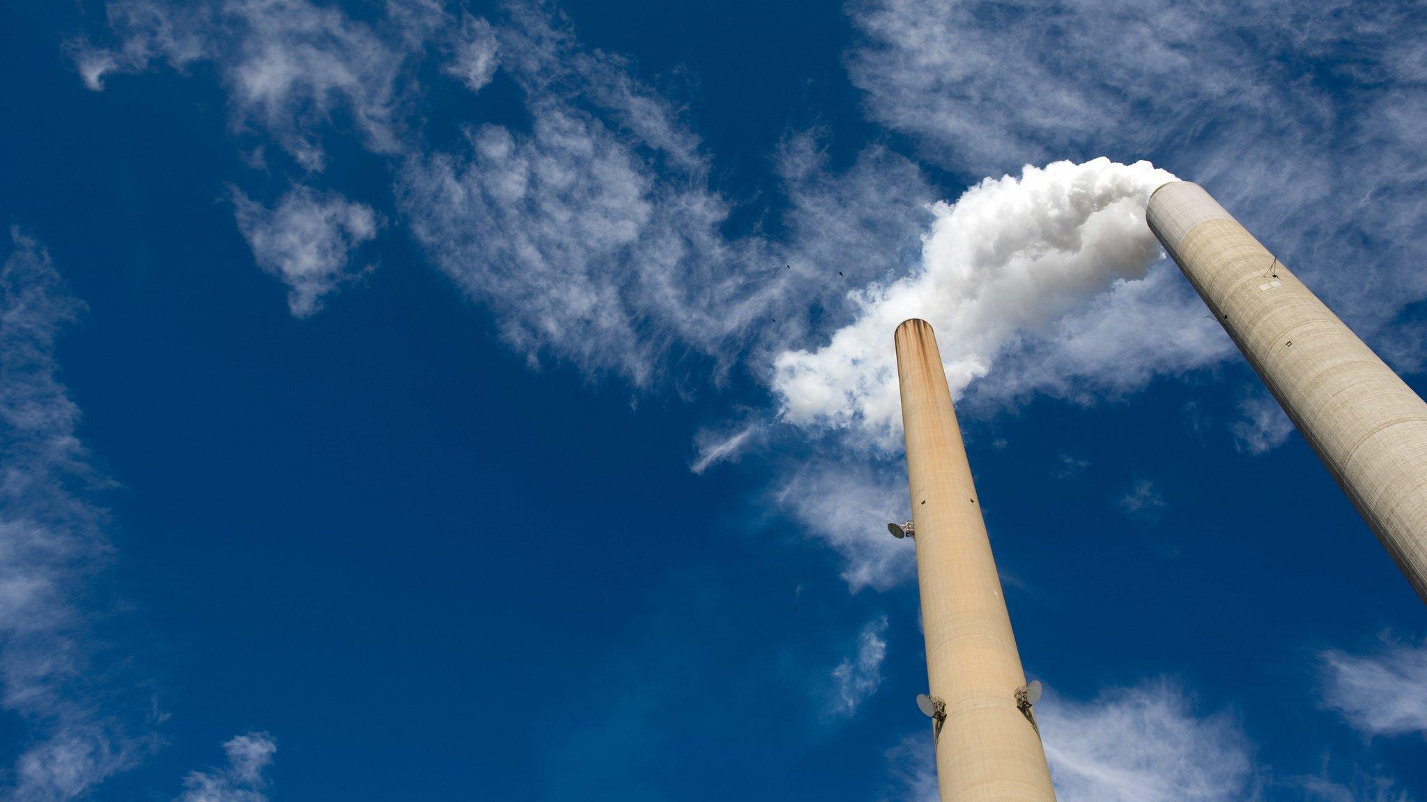 Smoke stacks in New Haven, West Virginia