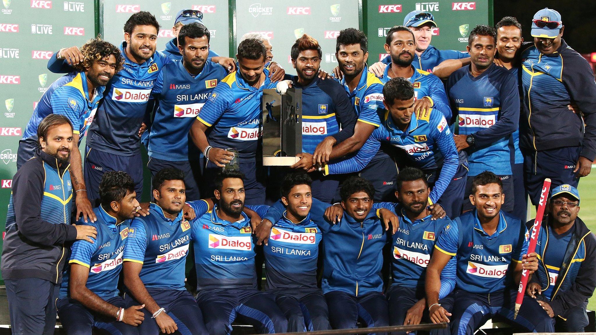 Sri Lanka with the Twenty20 series trophy