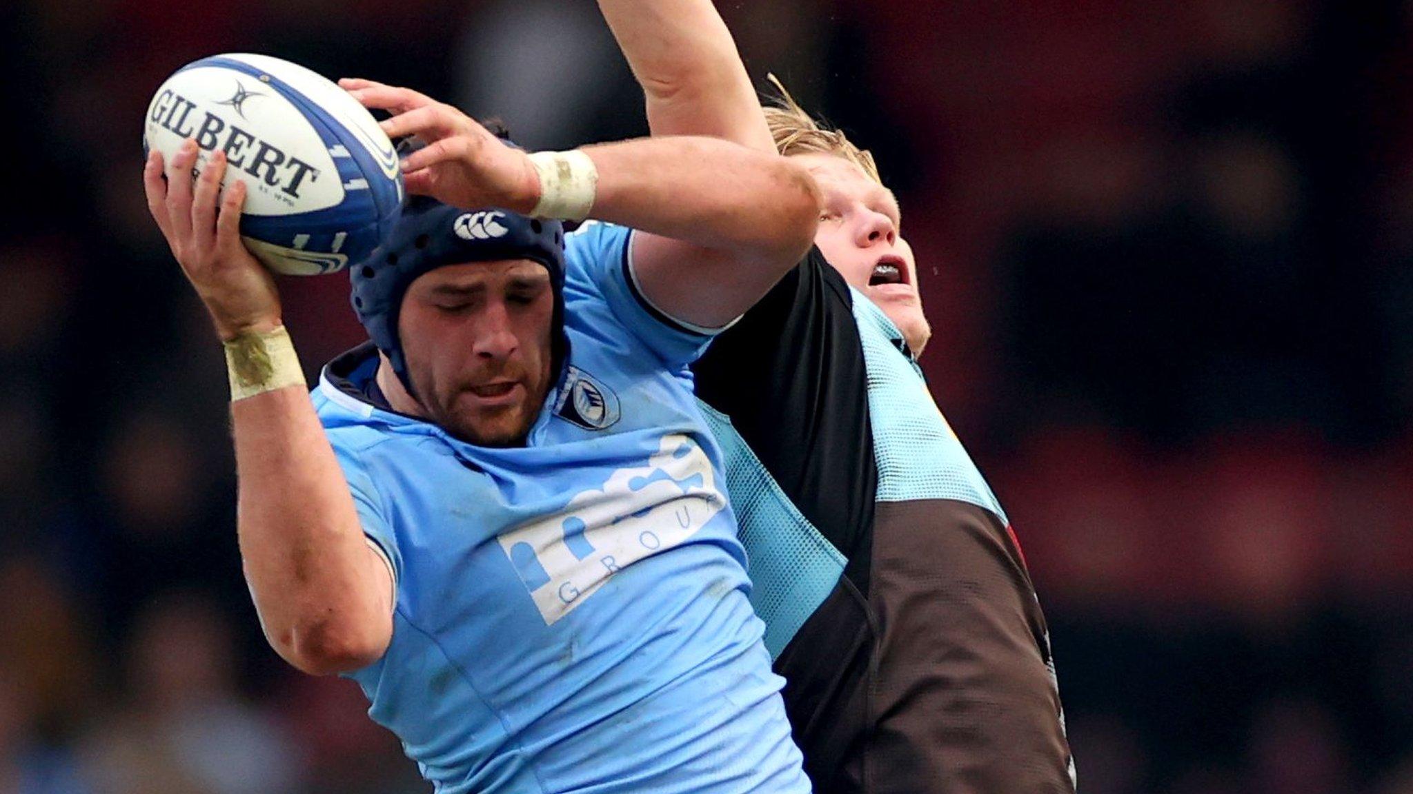 Lawrence plays for Cardiff Rugby against Harlequins in the Champions Cup