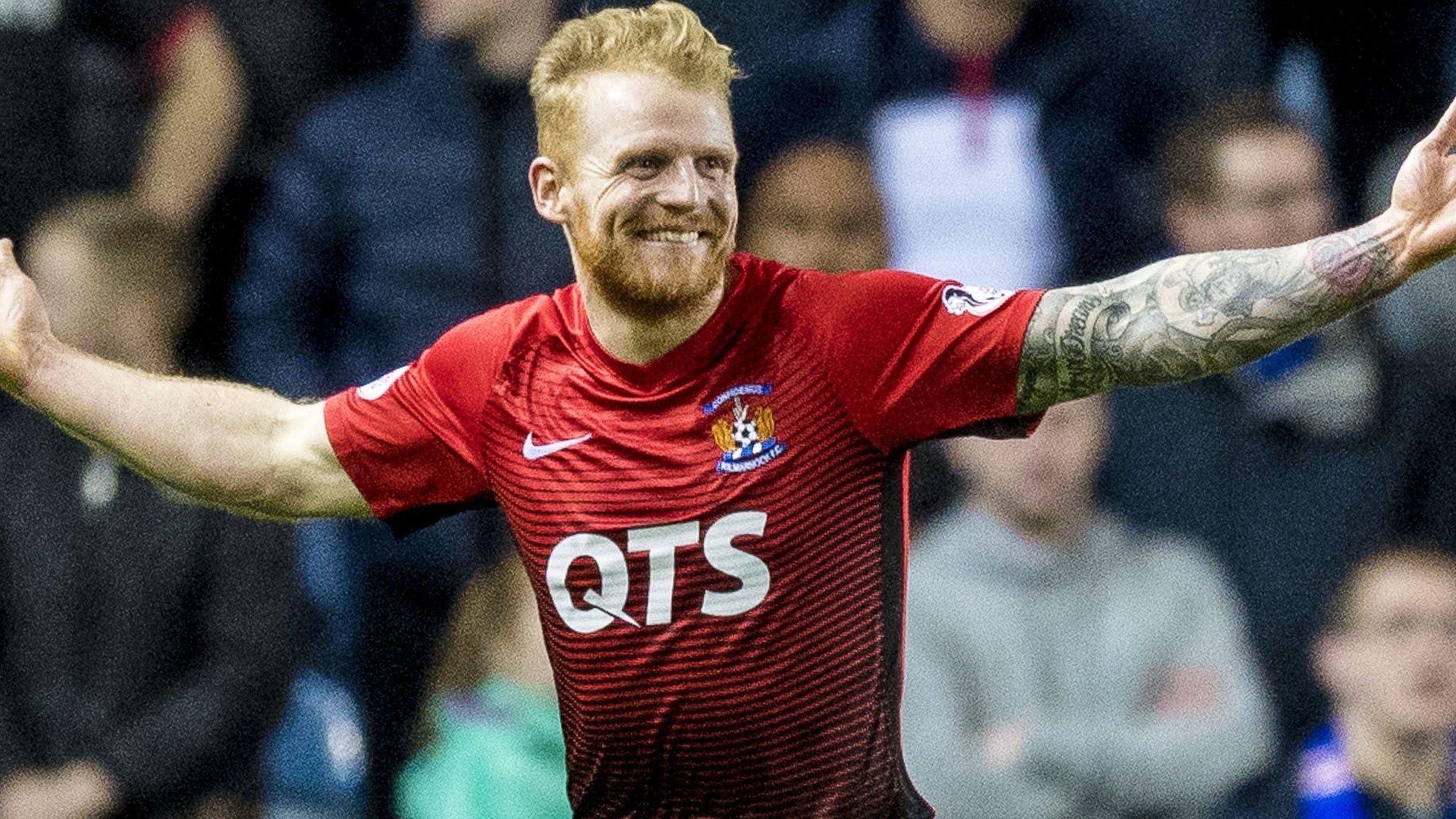 Chris Burke celebrates scoring for Kilmarnock against Rangers